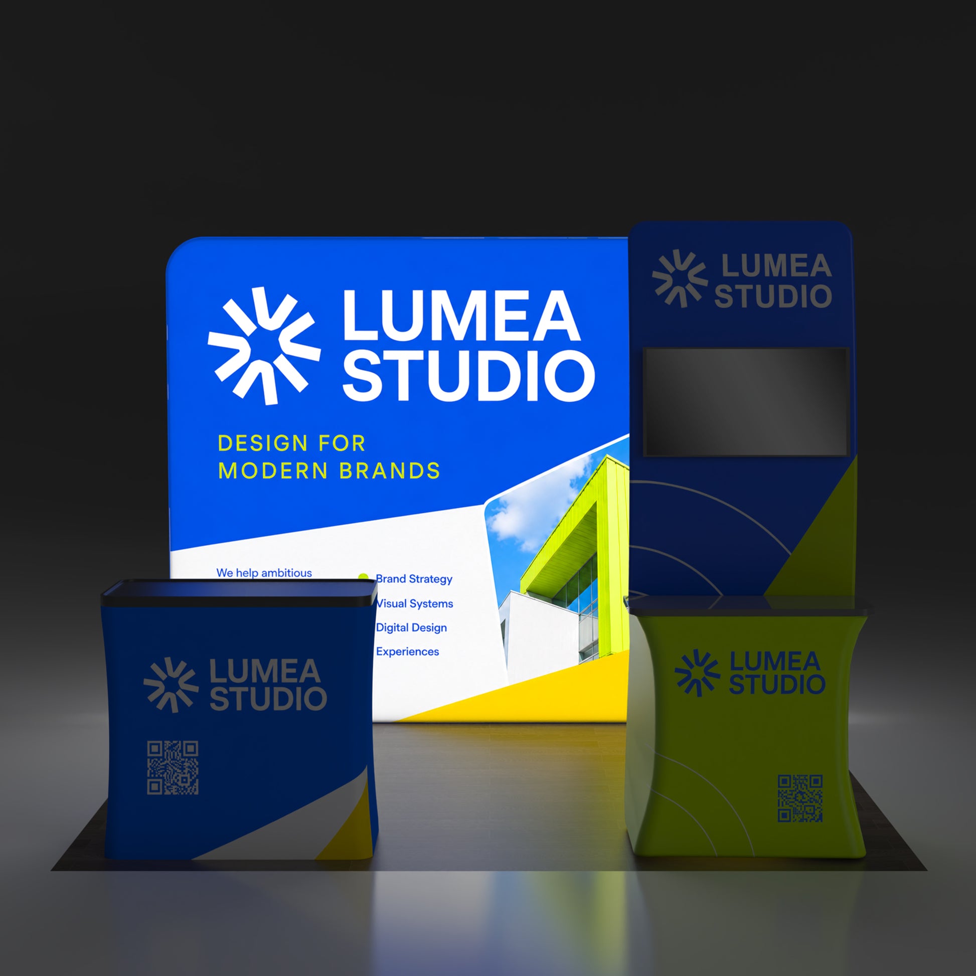 10x10 TenseLight™ Modular Backlit Booth Display C - QuickShowDisplay