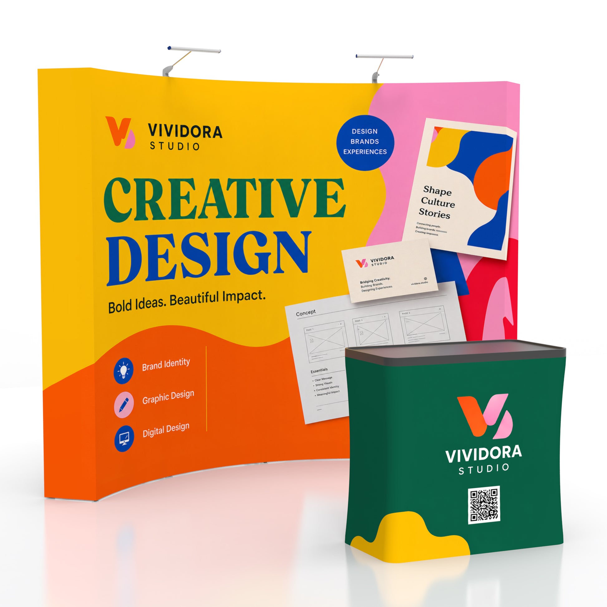 10x10 TensePop™ Curved Trade Show Booth Display - QuickShowDisplay