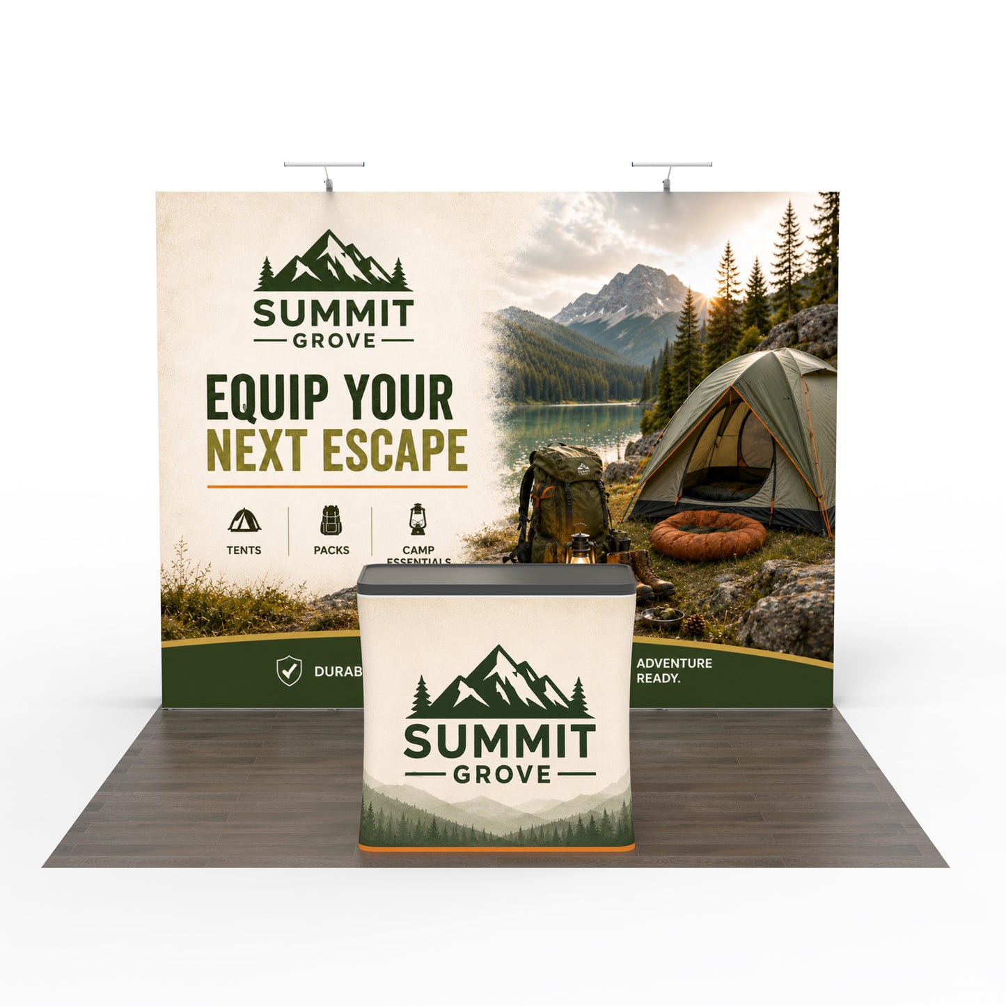 10x10 TensePop™ Straight Trade Show Booth Display - QuickShowDisplay