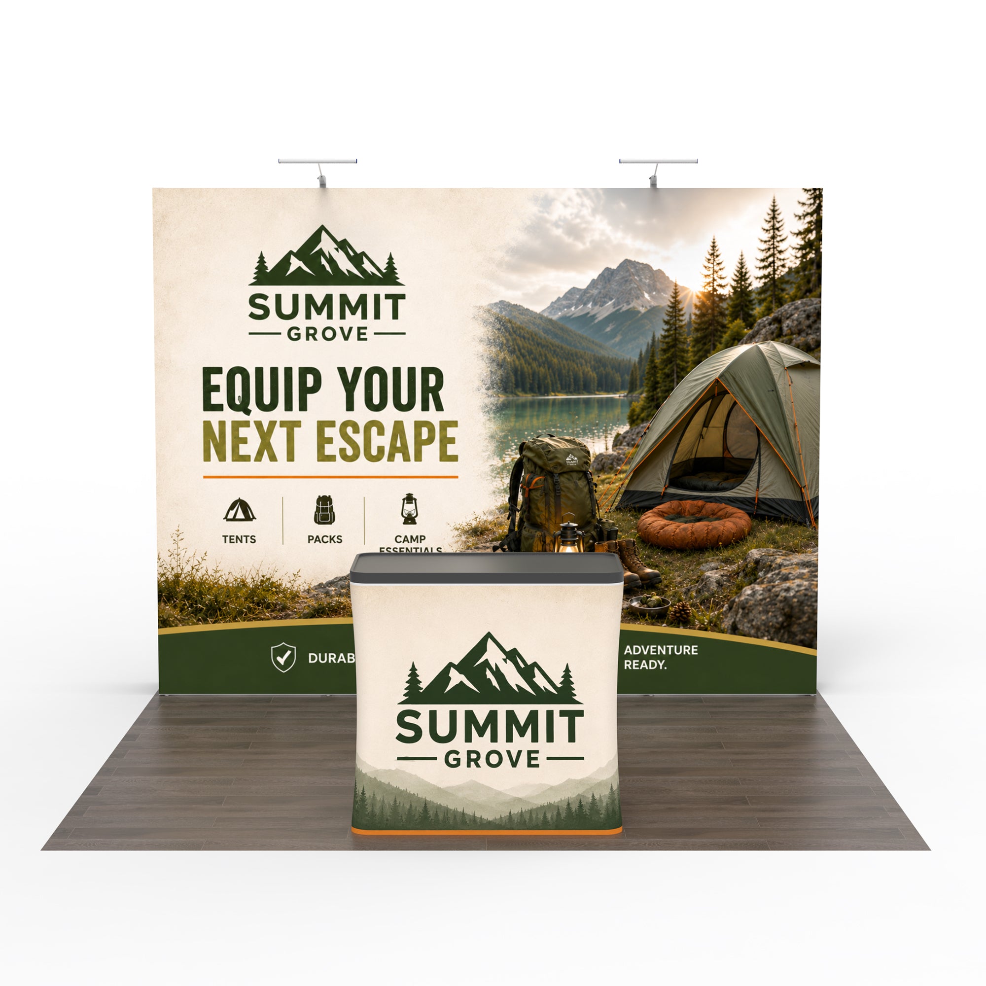 10x10 TensePop™ Straight Trade Show Booth Display - QuickShowDisplay