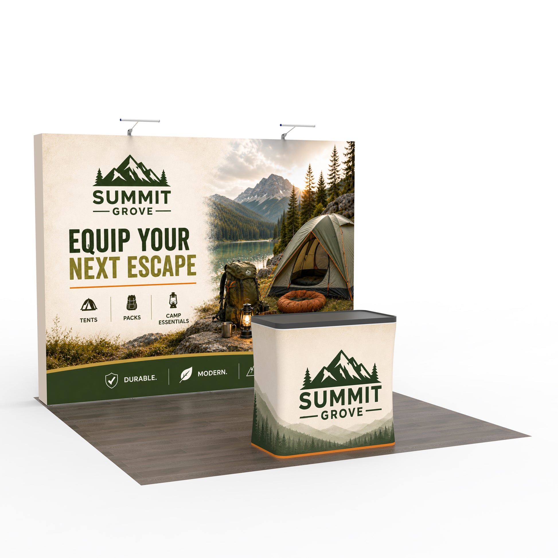 10x10 TensePop™ Straight Trade Show Booth Display - QuickShowDisplay