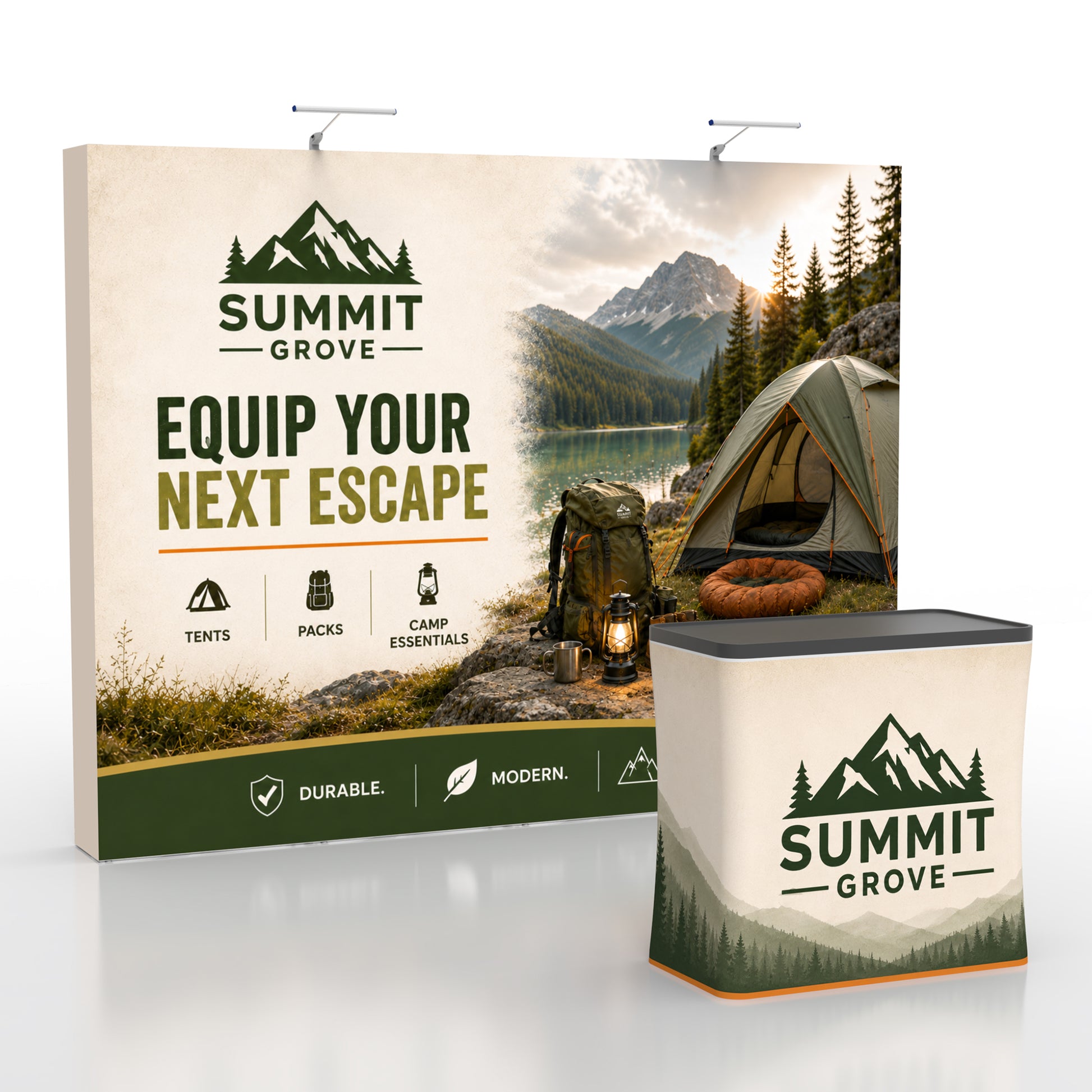 10x10 TensePop™ Straight Trade Show Booth Display - QuickShowDisplay