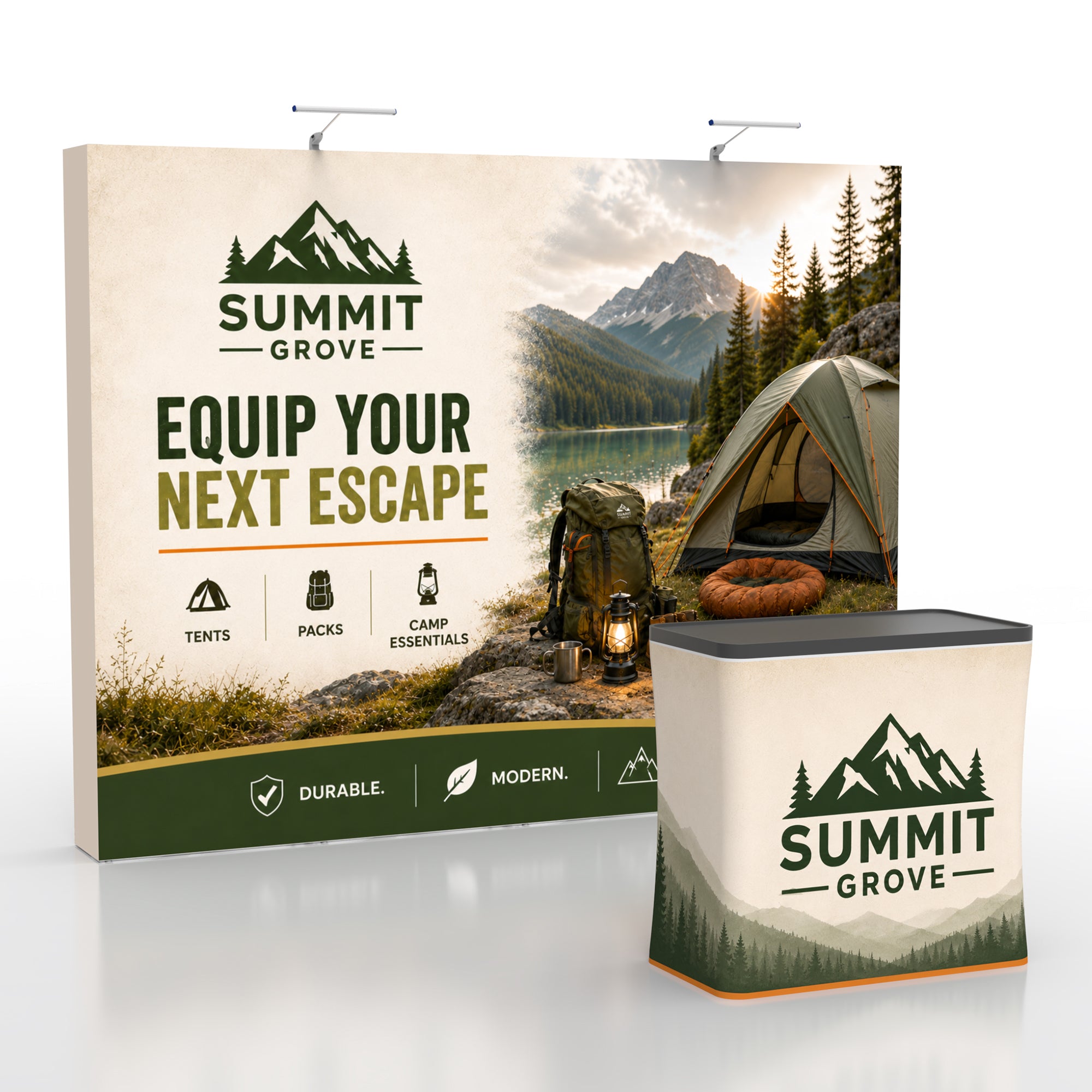 10x10 TensePop™ Straight Trade Show Booth Display - QuickShowDisplay