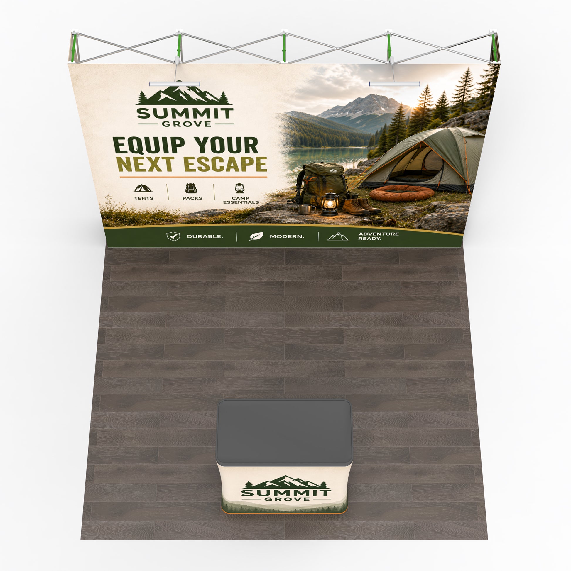 10x10 TensePop™ Straight Trade Show Booth Display - QuickShowDisplay