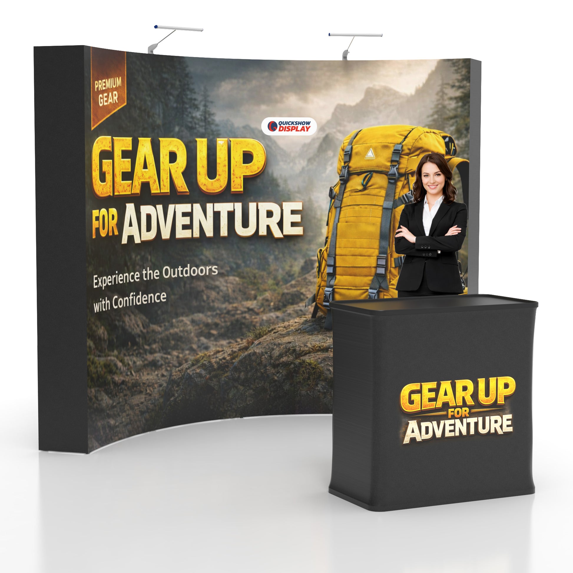 10ft TensePop™ Booth-Curved - QuickShowDisplay