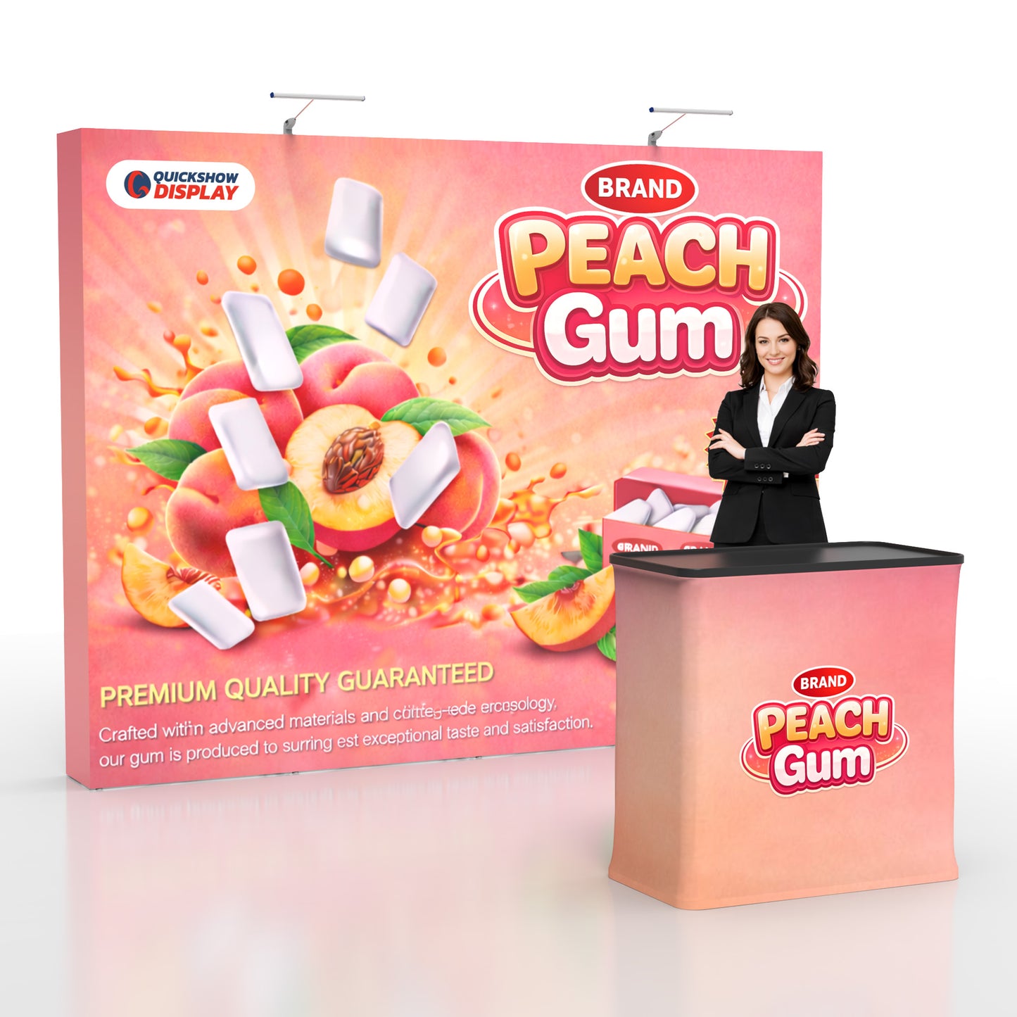 10ft TensePop™ Booth-Straight - QuickShowDisplay