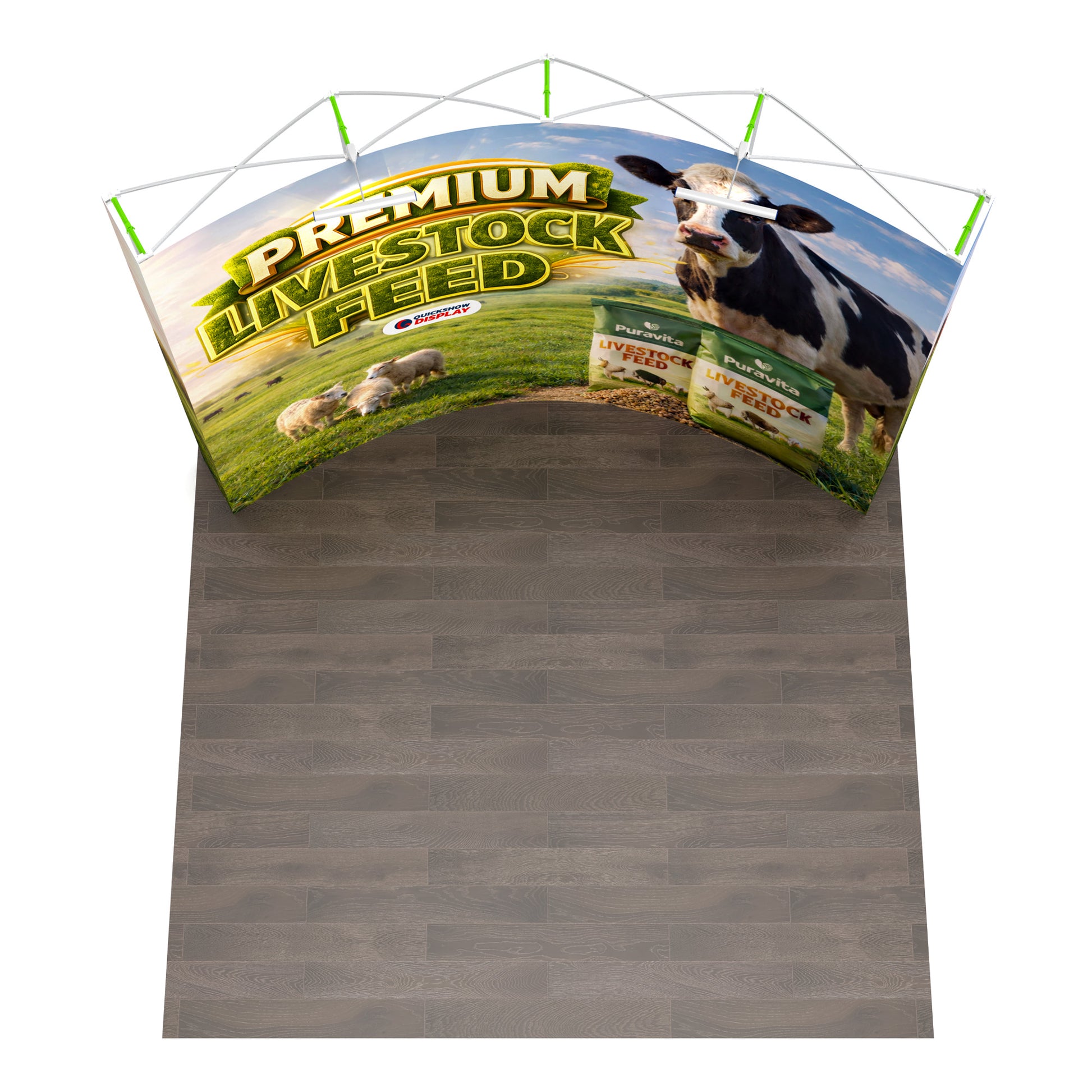 10ft TensePop™ Fabric Backdrop-Curved - QuickShowDisplay