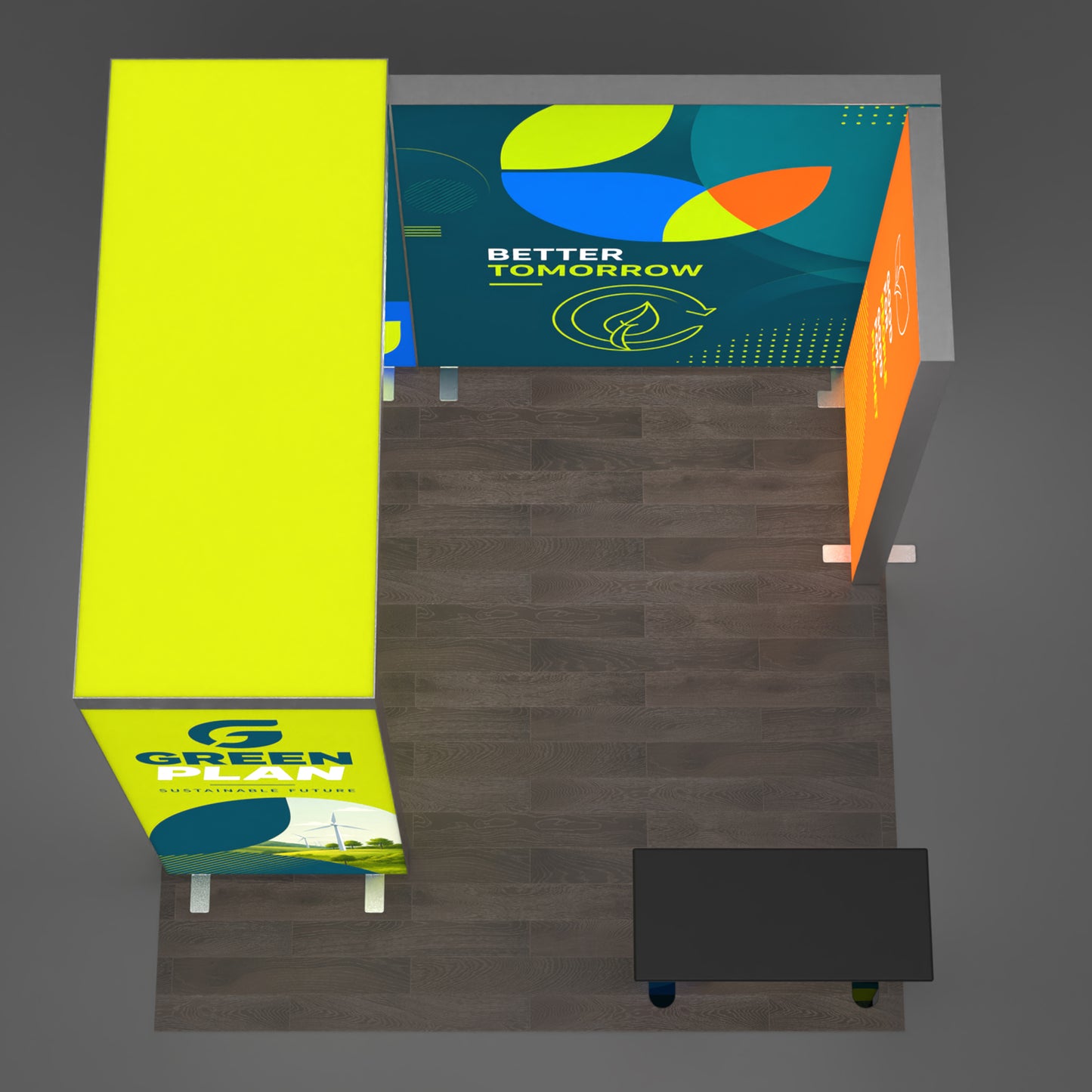10x10 EdgeLumi™ PRO Aluminum Modular Bridge SEG Backlit Booth Display - QuickShowDisplay