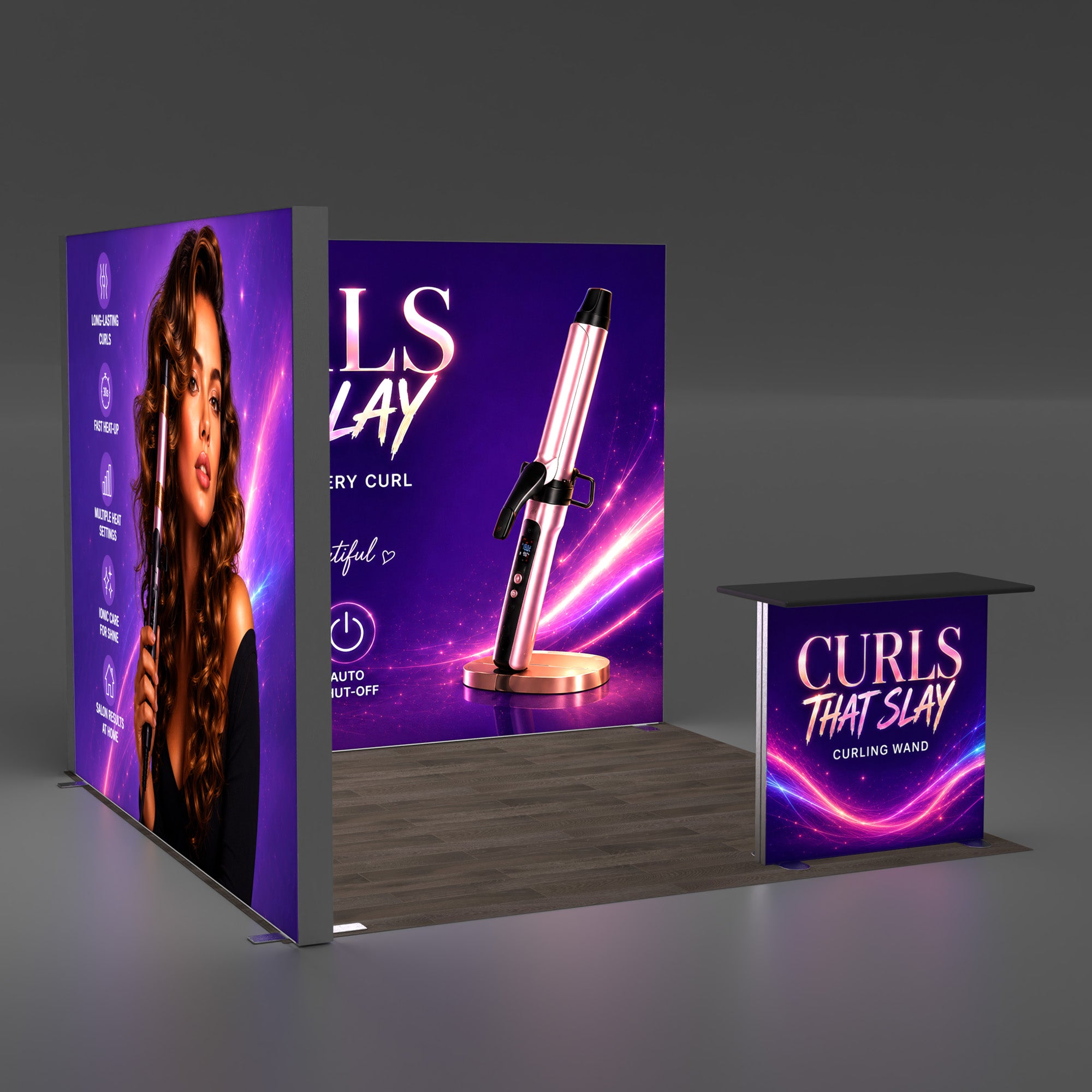 10ft EdgeLumi™ Booth Kit C | Dual Large-Panel Backlit SEG Display