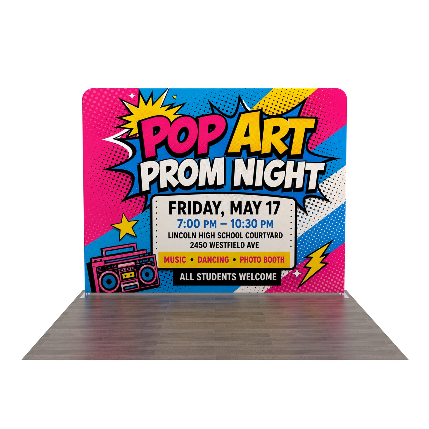 10ft TenseFlex™ Straight Fabric Backdrop Display - QuickShowDisplay