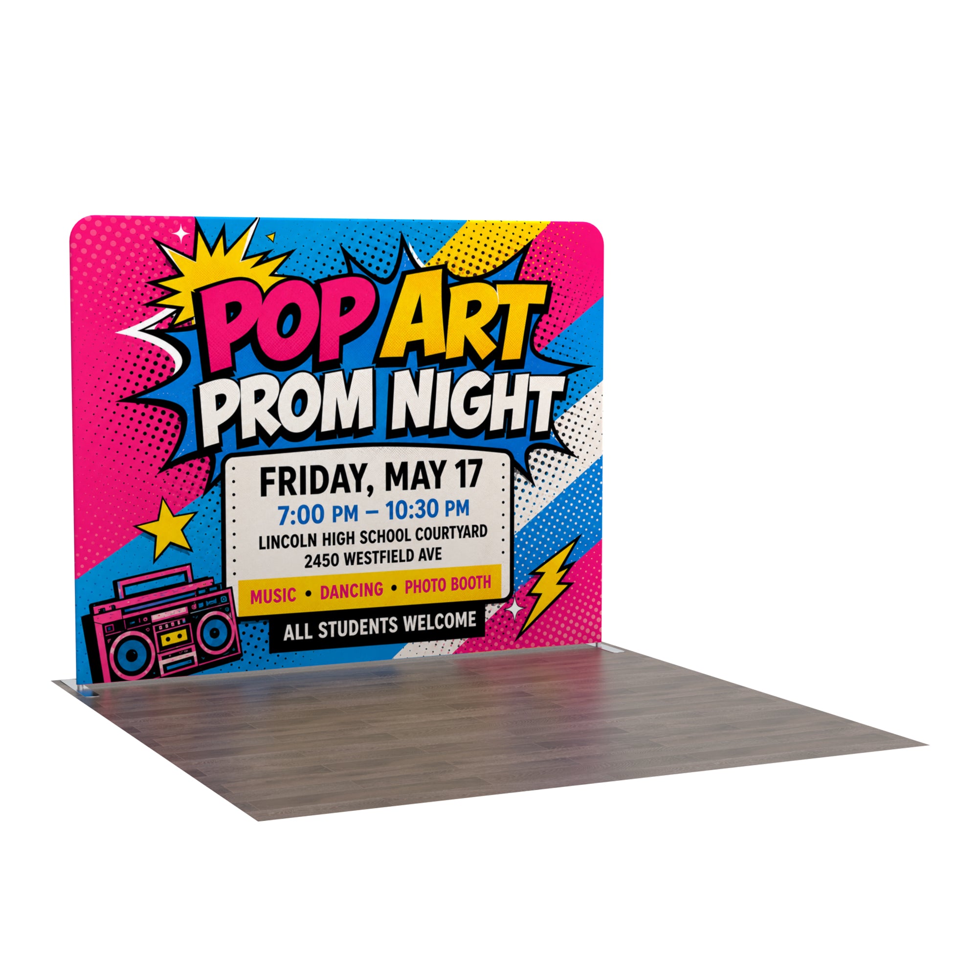 10ft TenseFlex™ Straight Fabric Backdrop Display - QuickShowDisplay