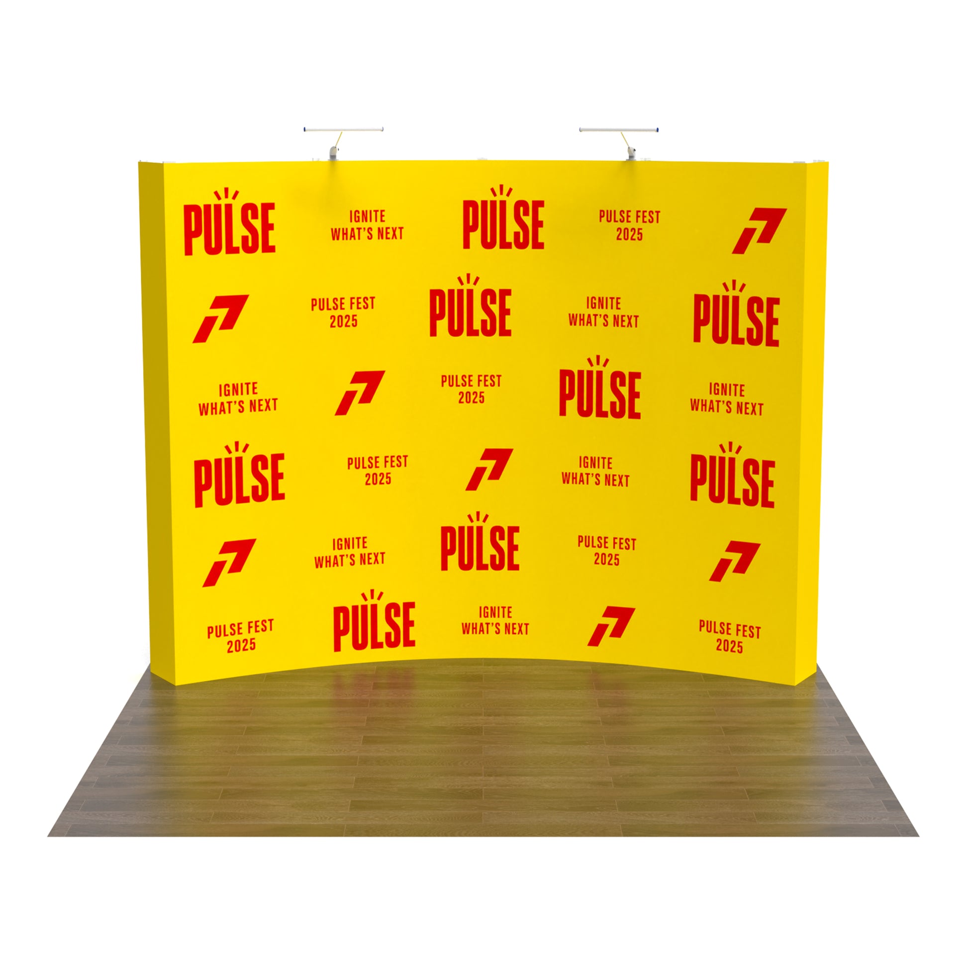 10ft TensePop™ Curved Pop-Up Fabric Backdrop - QuickShowDisplay
