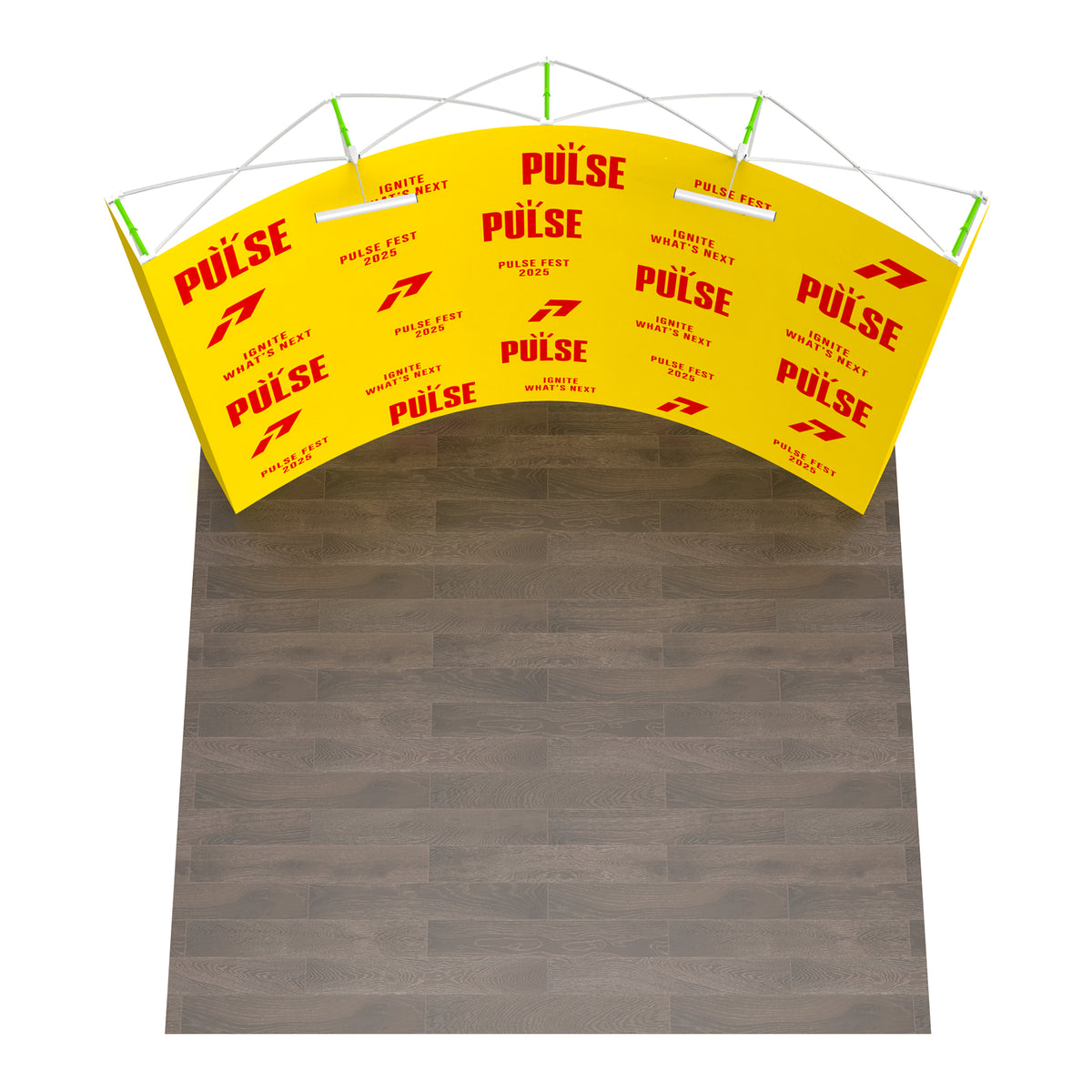 10ft TensePop™ Curved Pop-Up Fabric Backdrop - QuickShowDisplay