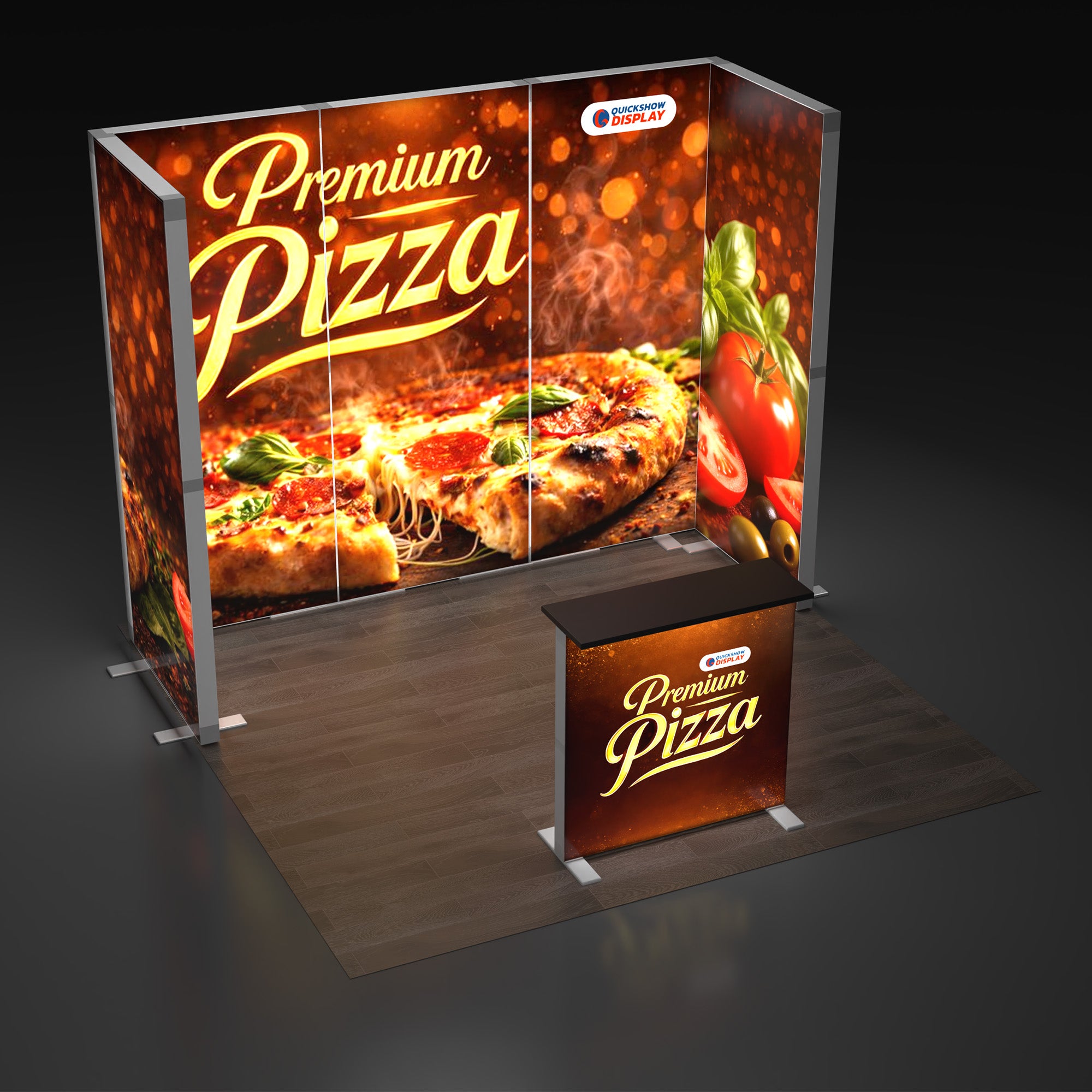 10ft EdgeLumi™ Collapsible Lightboxes Booth Kit - B - QuickShowDisplay