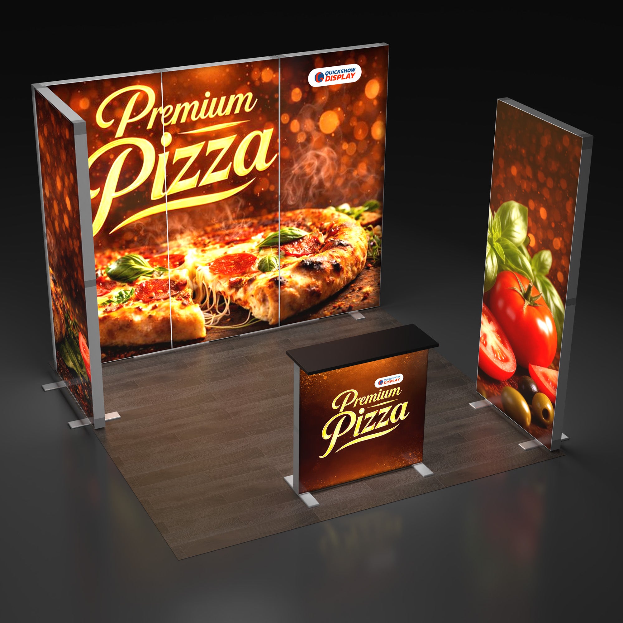 10ft EdgeLumi™ Collapsible Lightboxes Booth Kit - B - QuickShowDisplay