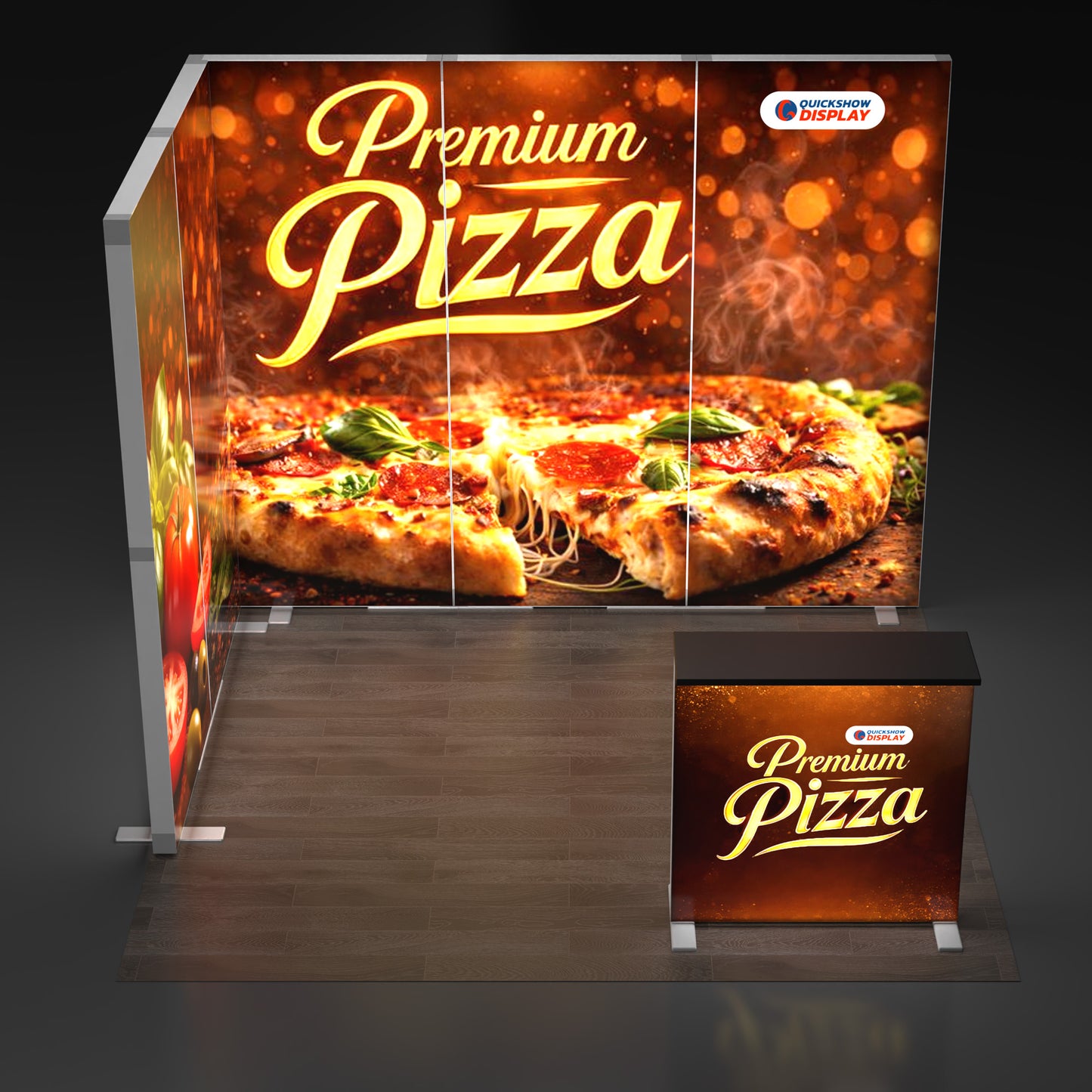 10ft EdgeLumi™ Collapsible Lightboxes Booth Kit - B - QuickShowDisplay