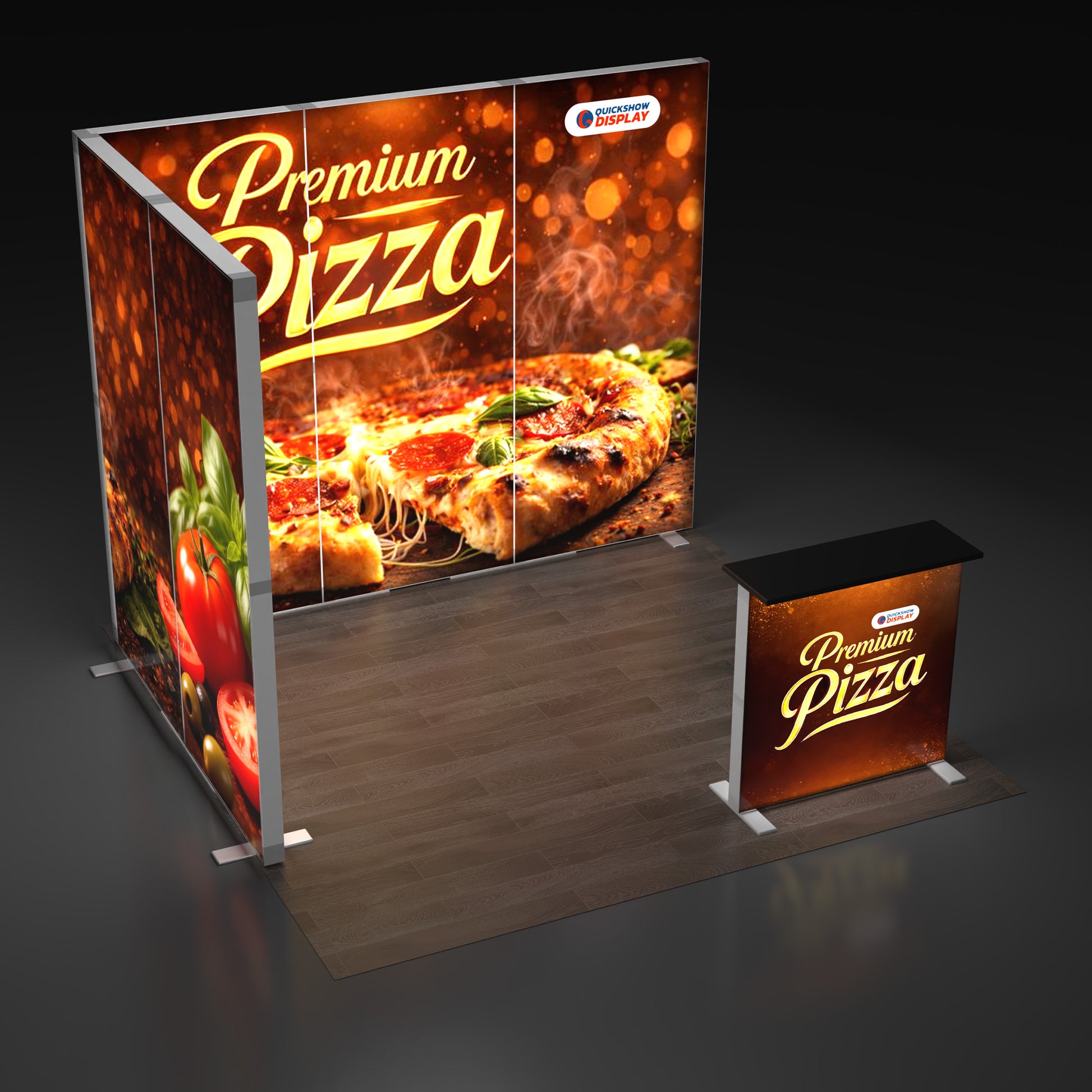 10ft EdgeLumi™ Collapsible Lightboxes Booth Kit - B - QuickShowDisplay