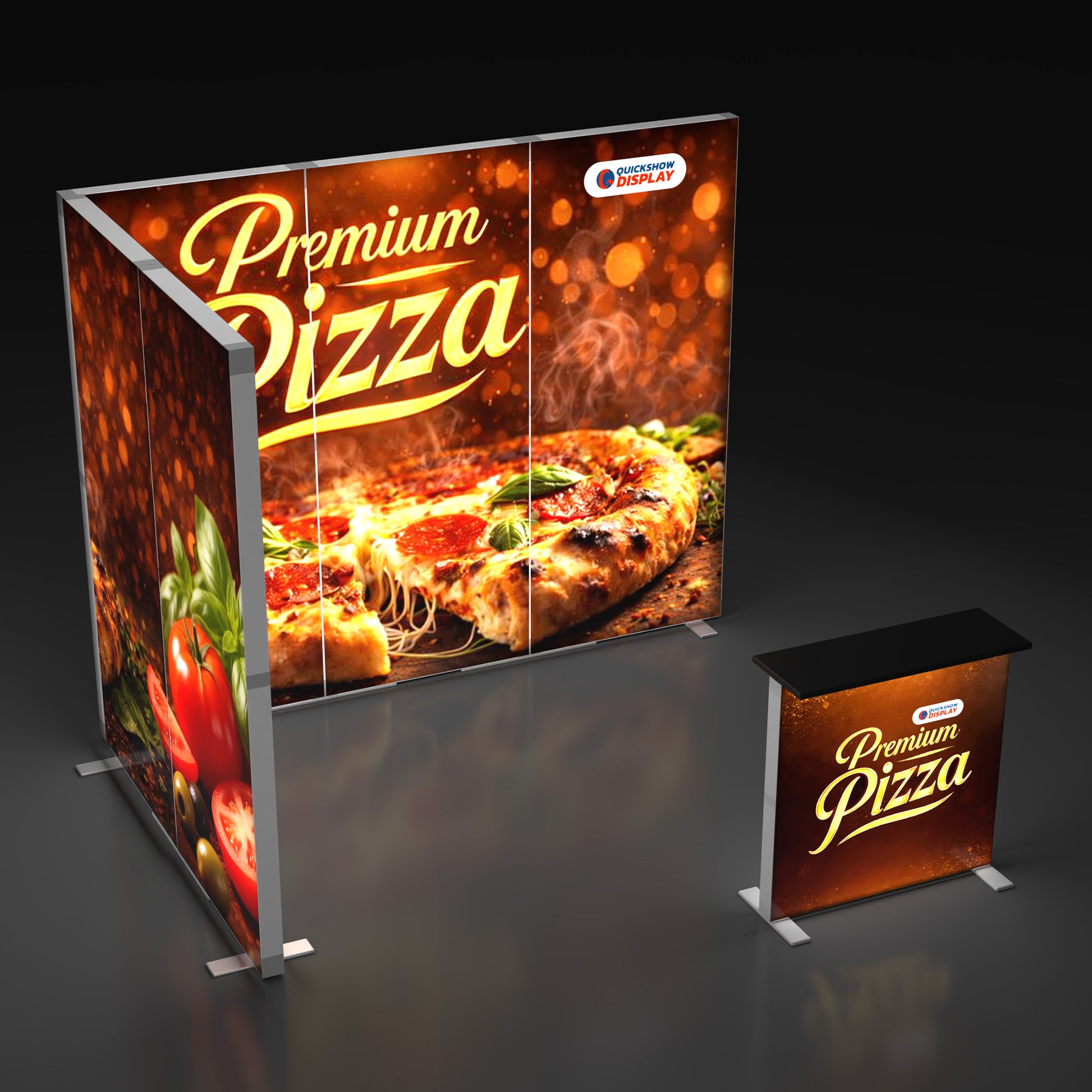 10ft EdgeLumi™ Collapsible Lightboxes Booth Kit - B - QuickShowDisplay