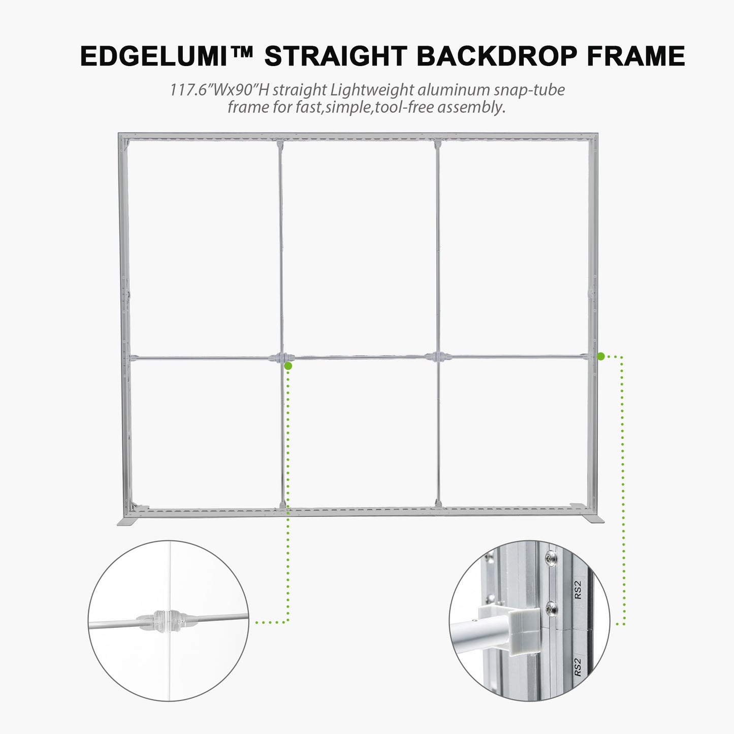 10x10 EdgeLumi™ PRO Aluminum Modular TV Bridge SEG Backlit Booth Display - QuickShowDisplay