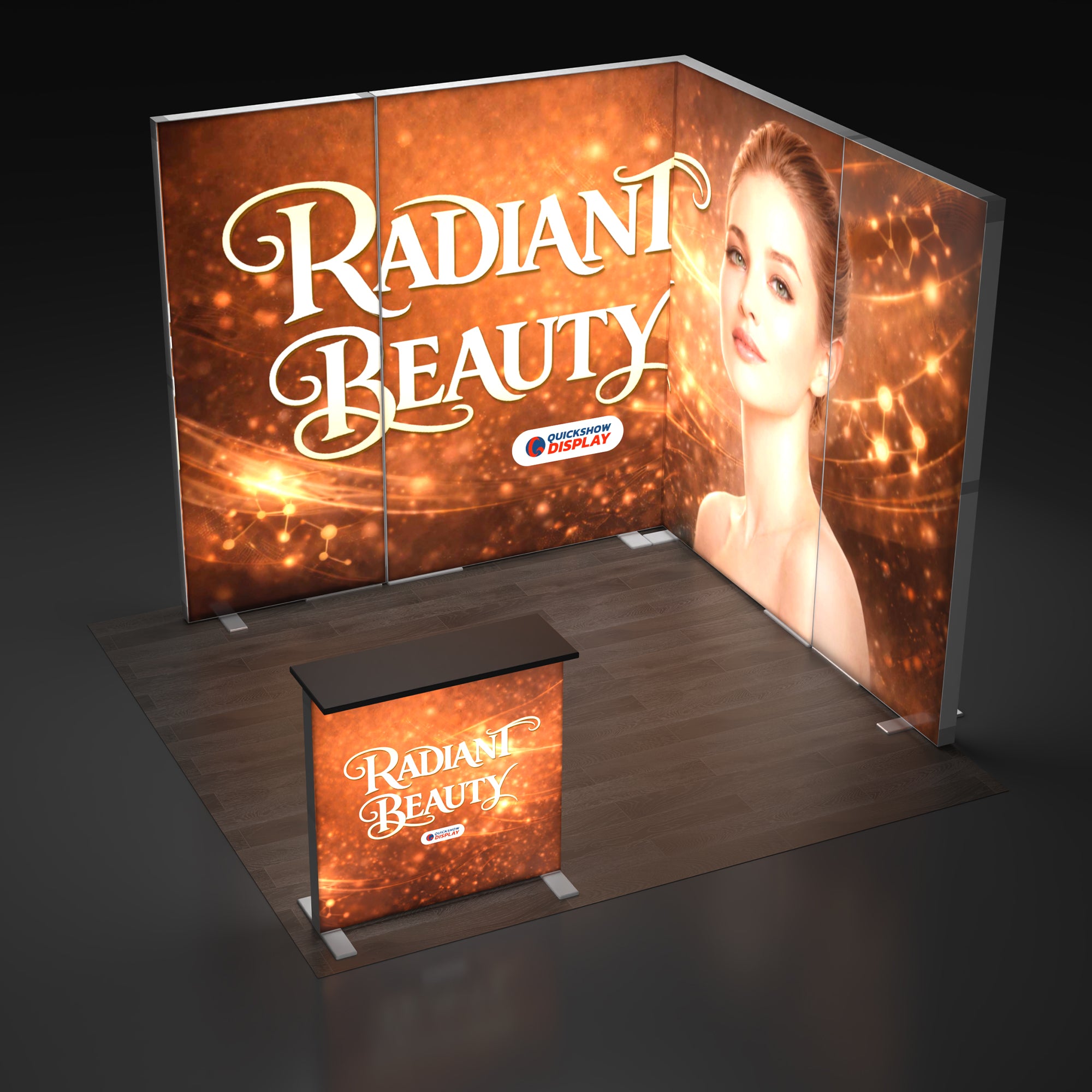 10ft EdgeLumi™ Collapsible Lightboxes Booth Kit - C - QuickShowDisplay