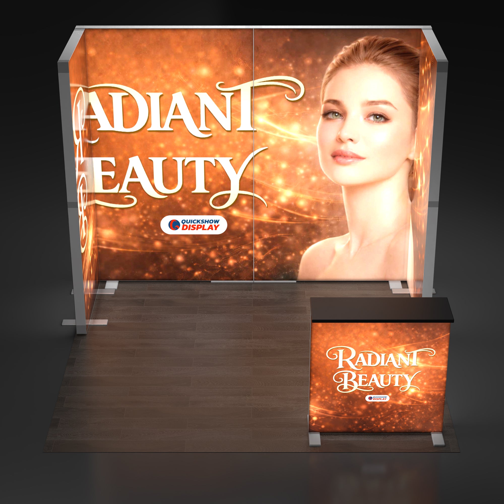 10ft EdgeLumi™ Collapsible Lightboxes Booth Kit - C - QuickShowDisplay