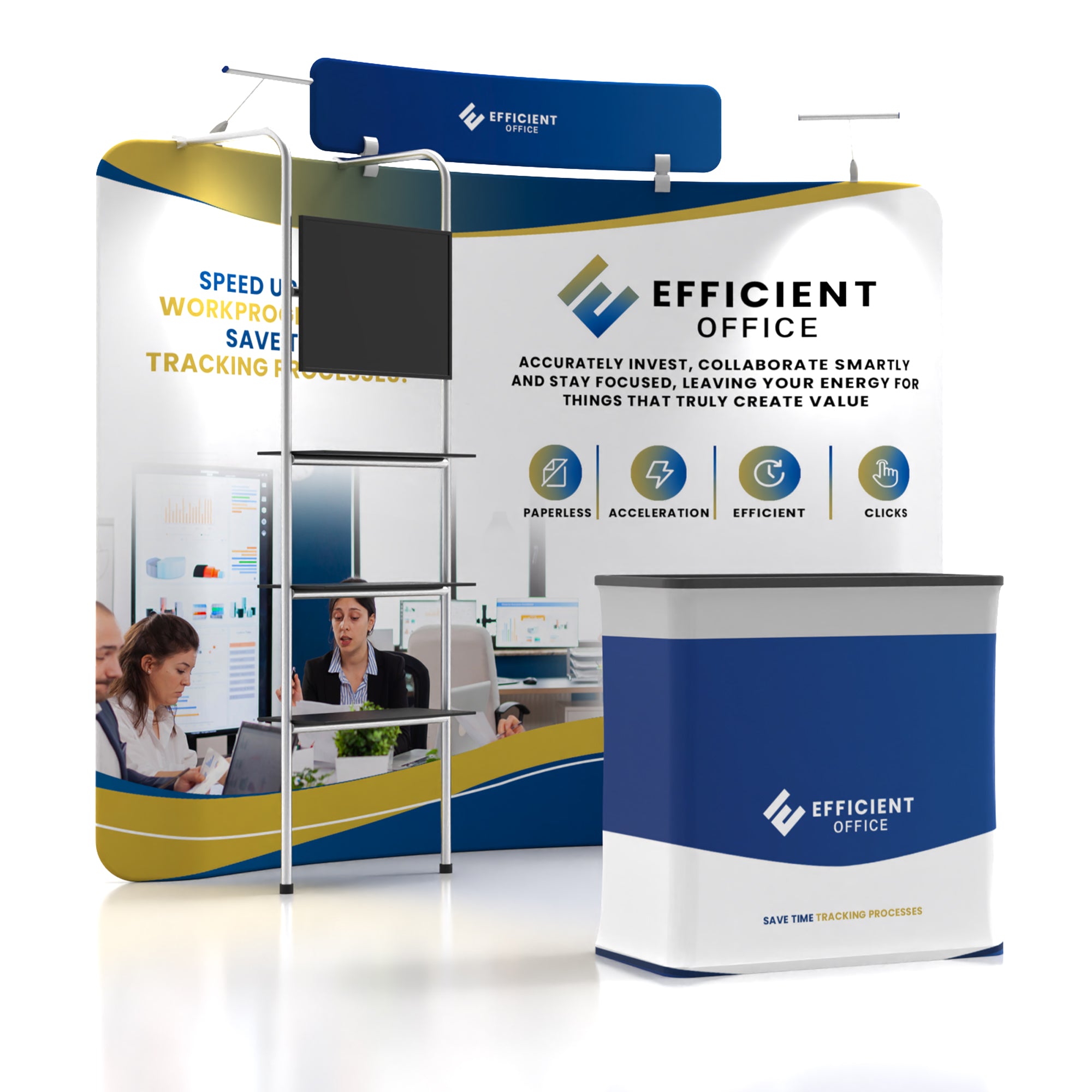 10x10 TenseFlex Media Curved Trade Show Booth - Max