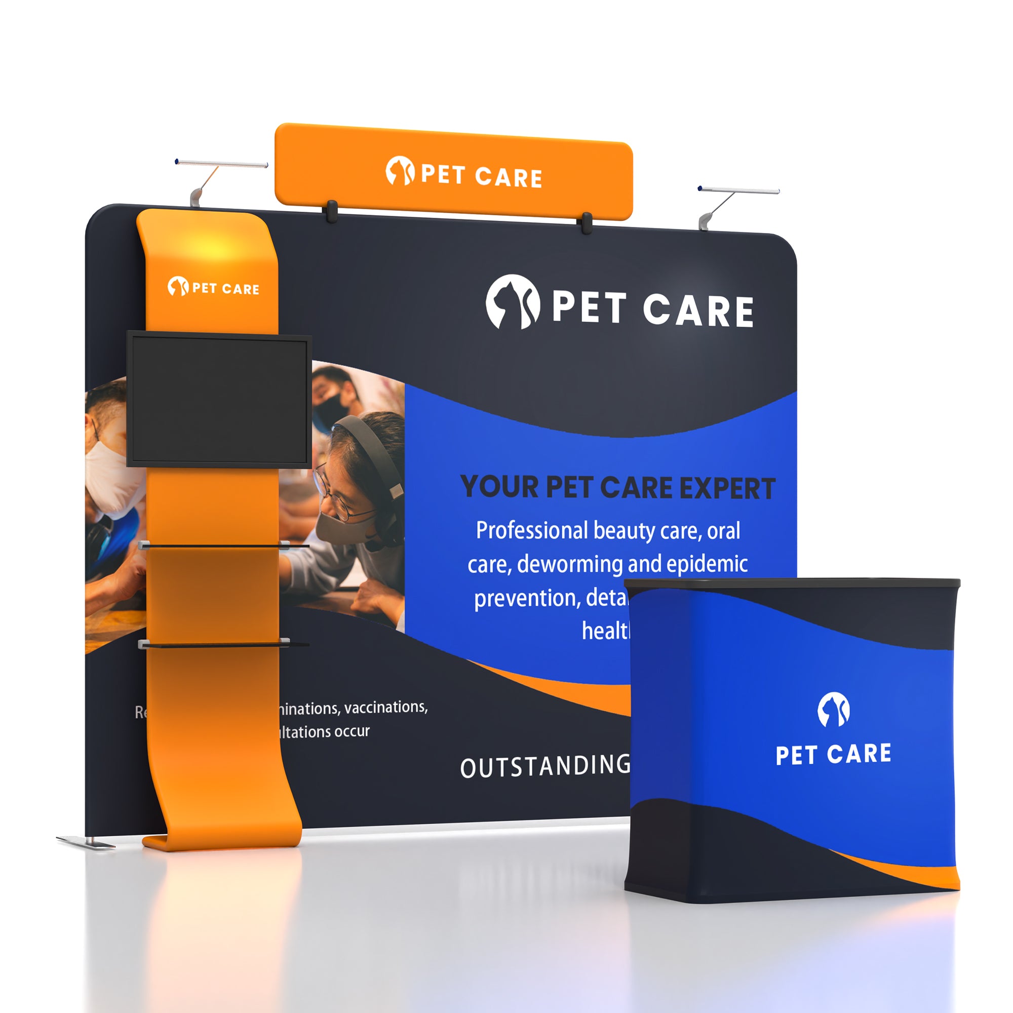 10x10 TenseFlex Media Flat Trade Show Booth - Waterfall