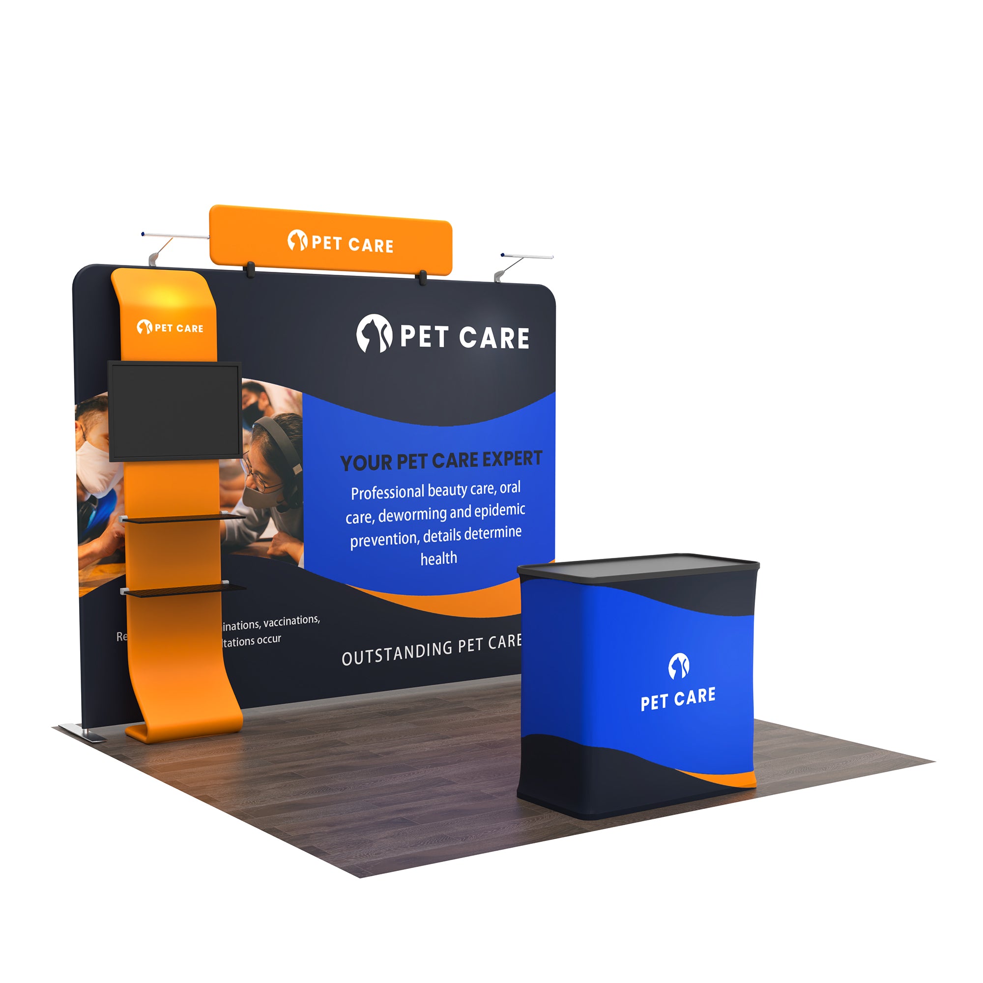 10x10 TenseFlex Media Flat Trade Show Booth - Waterfall