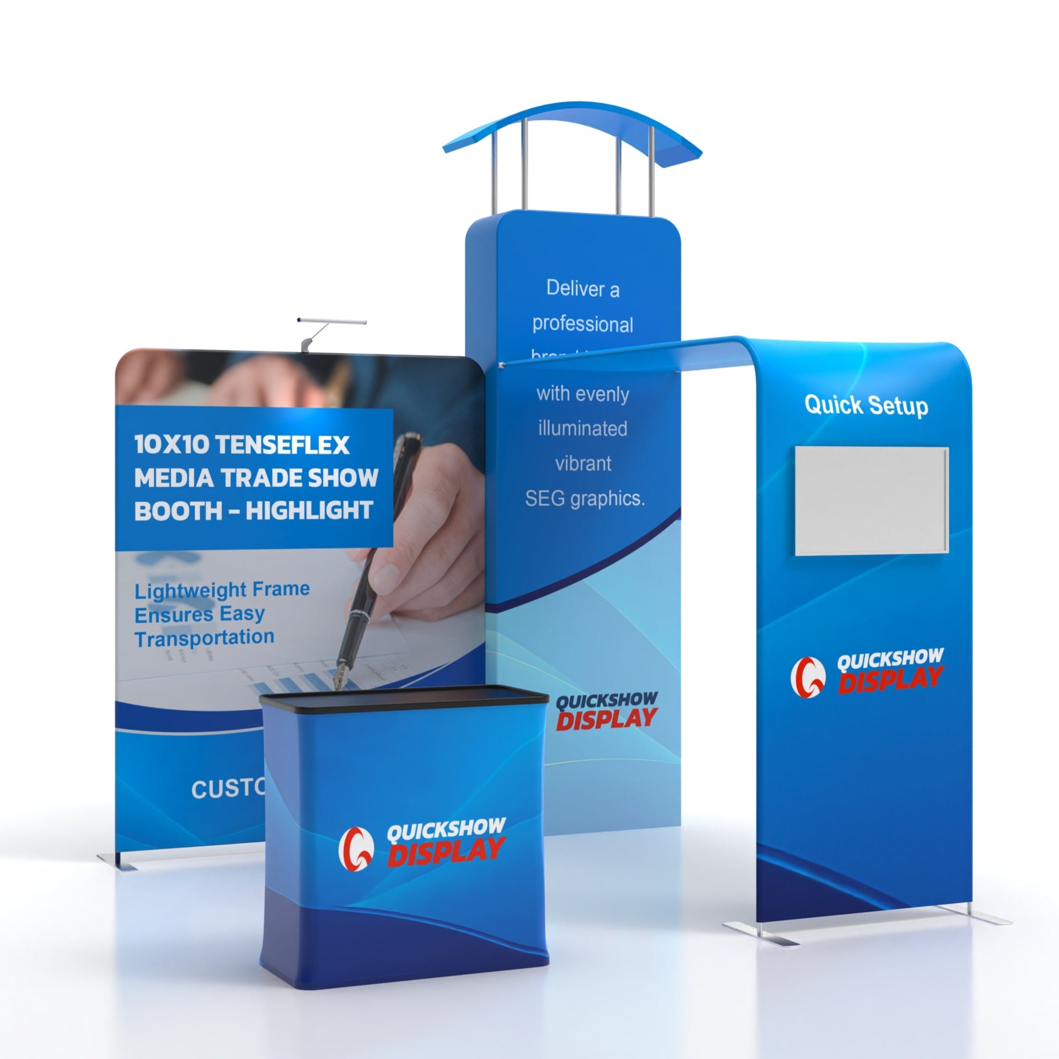 10x10 TenseFlex Media Trade Show Booth - HighLight