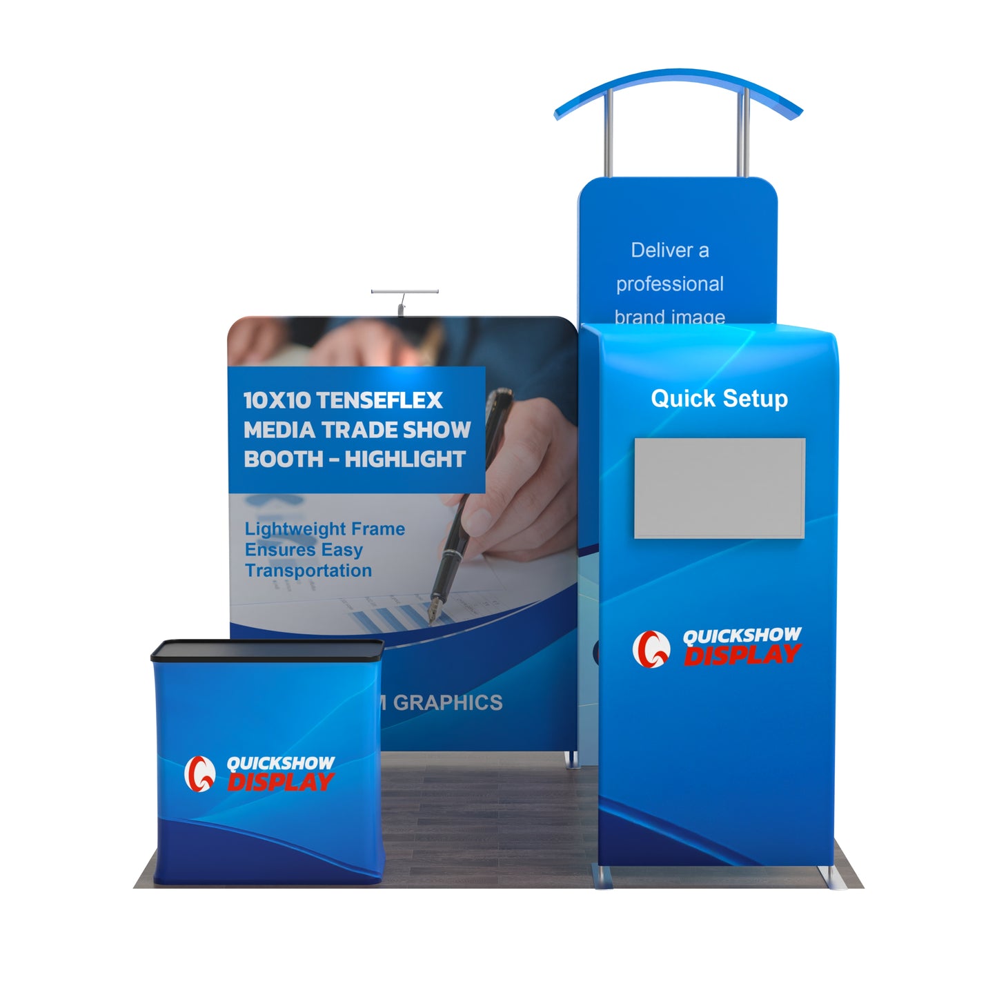 10x10 TenseFlex Media Trade Show Booth - HighLight