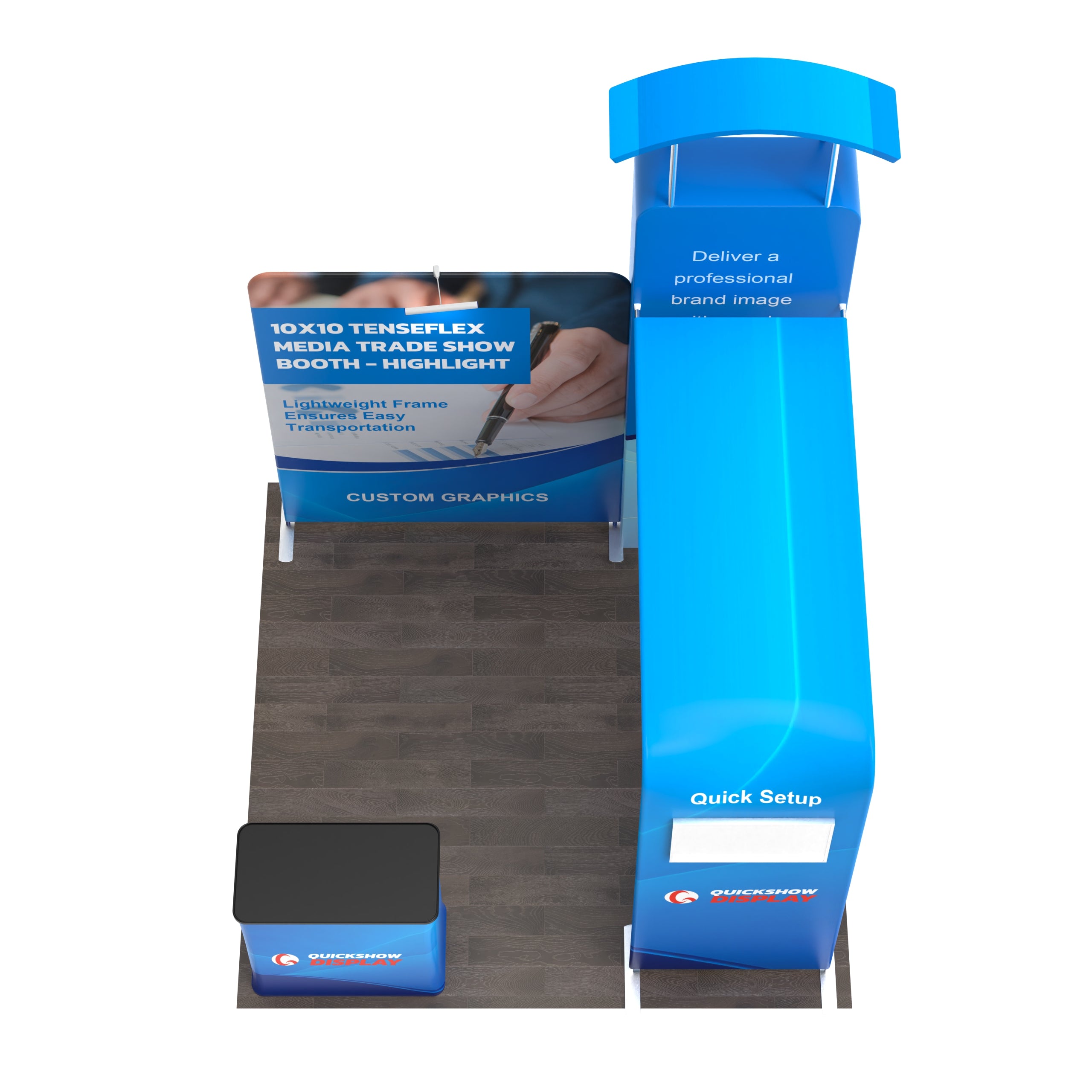 10x10 TenseFlex Media Trade Show Booth - HighLight