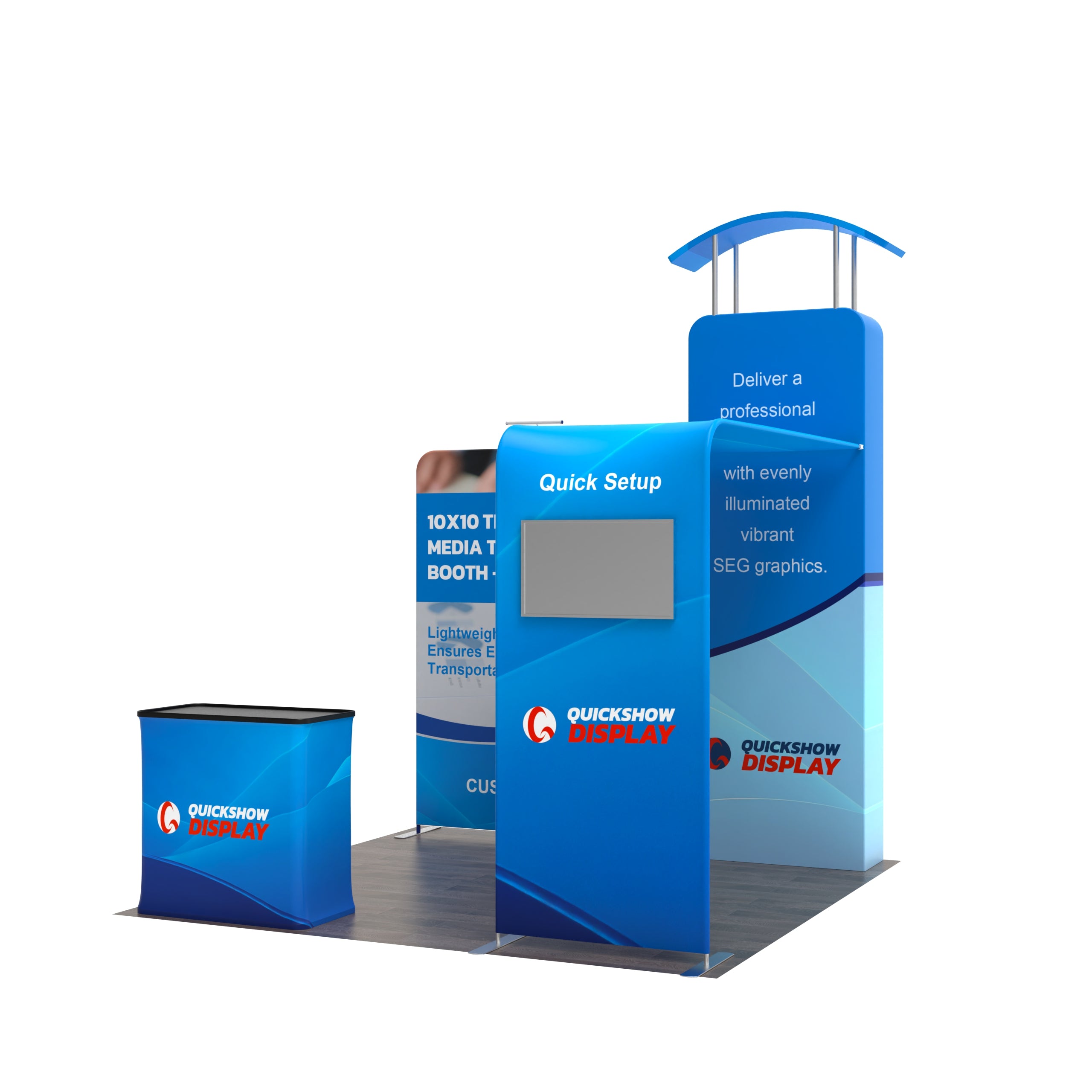 10x10 TenseFlex Media Trade Show Booth - HighLight