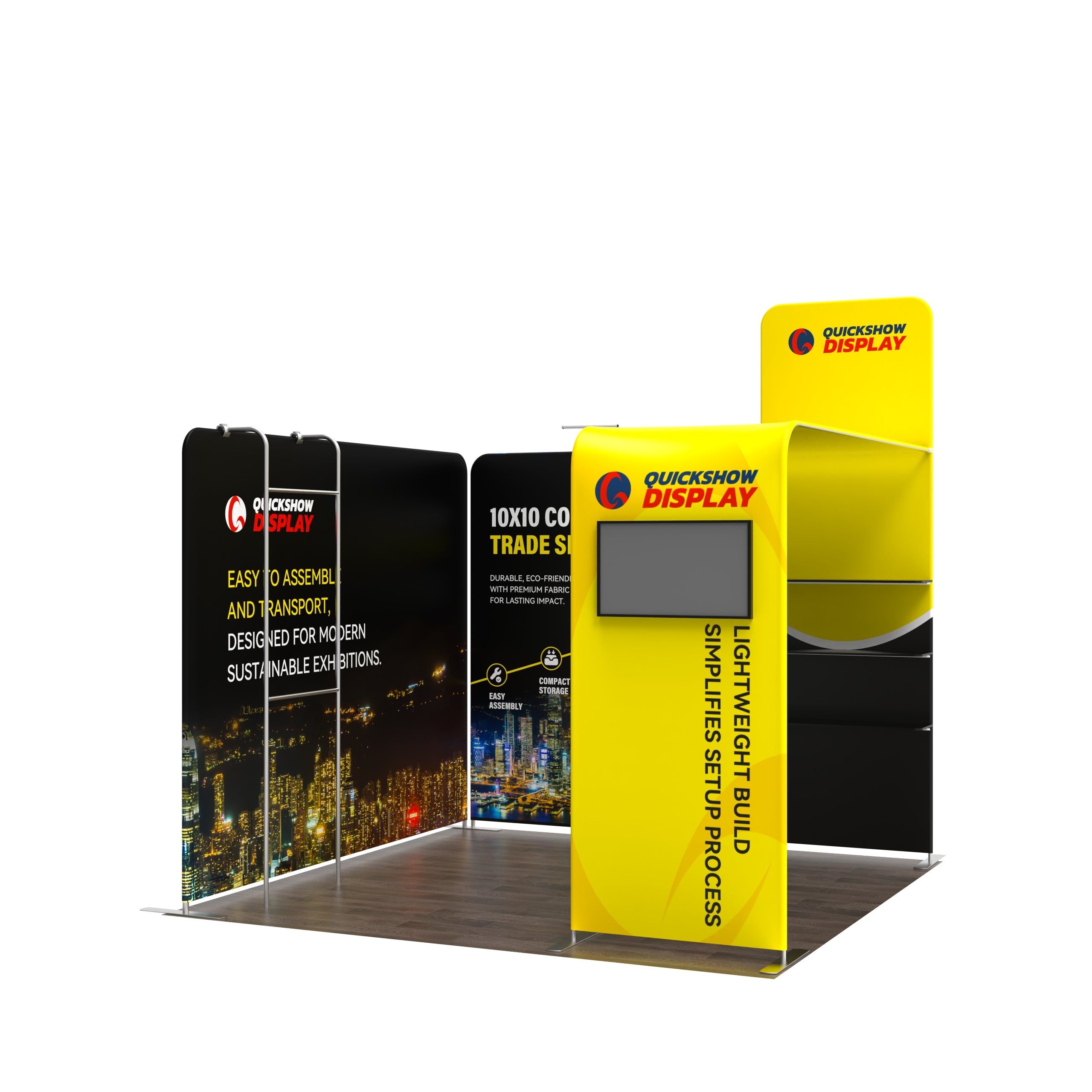 10x10 Corner Trade Show Booth 02 - QuickShowDisplay