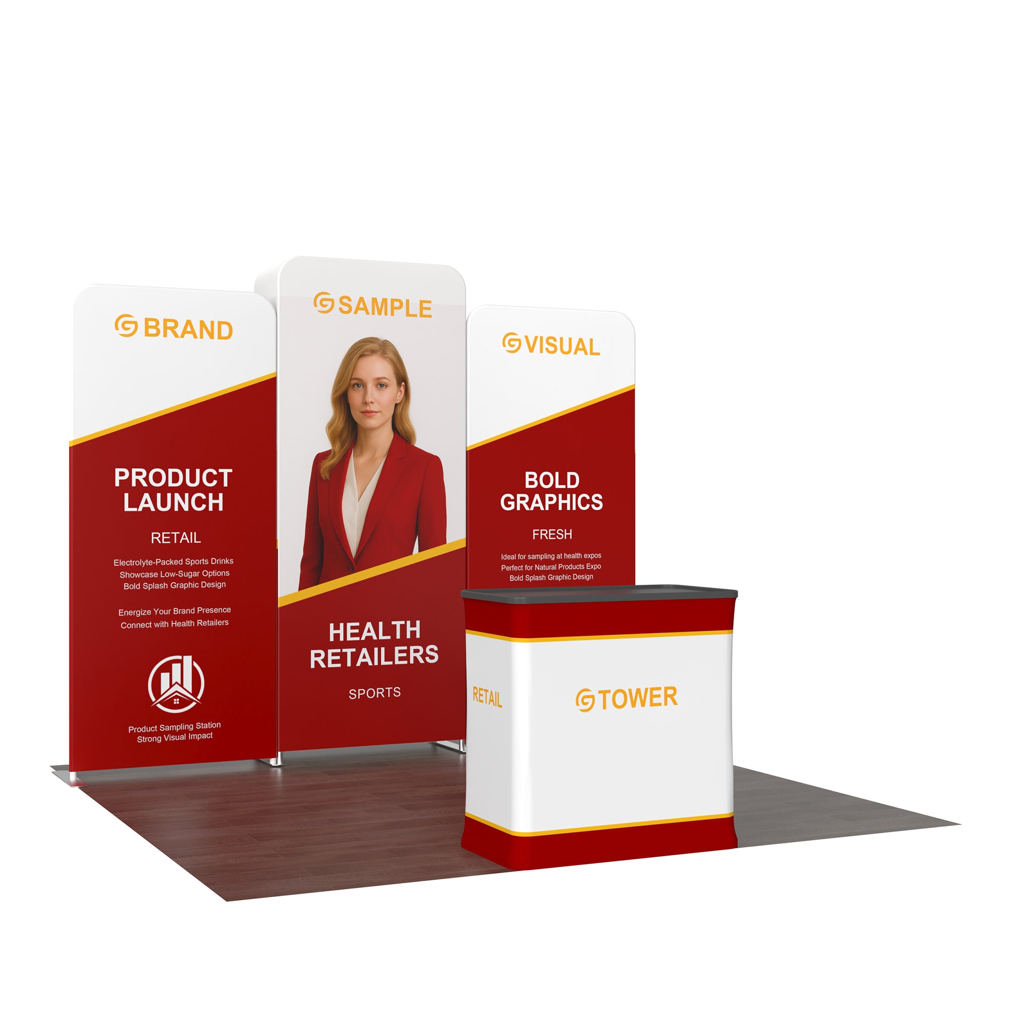 10x10 Inline Trade Show Booth 09 - QuickShowDisplay