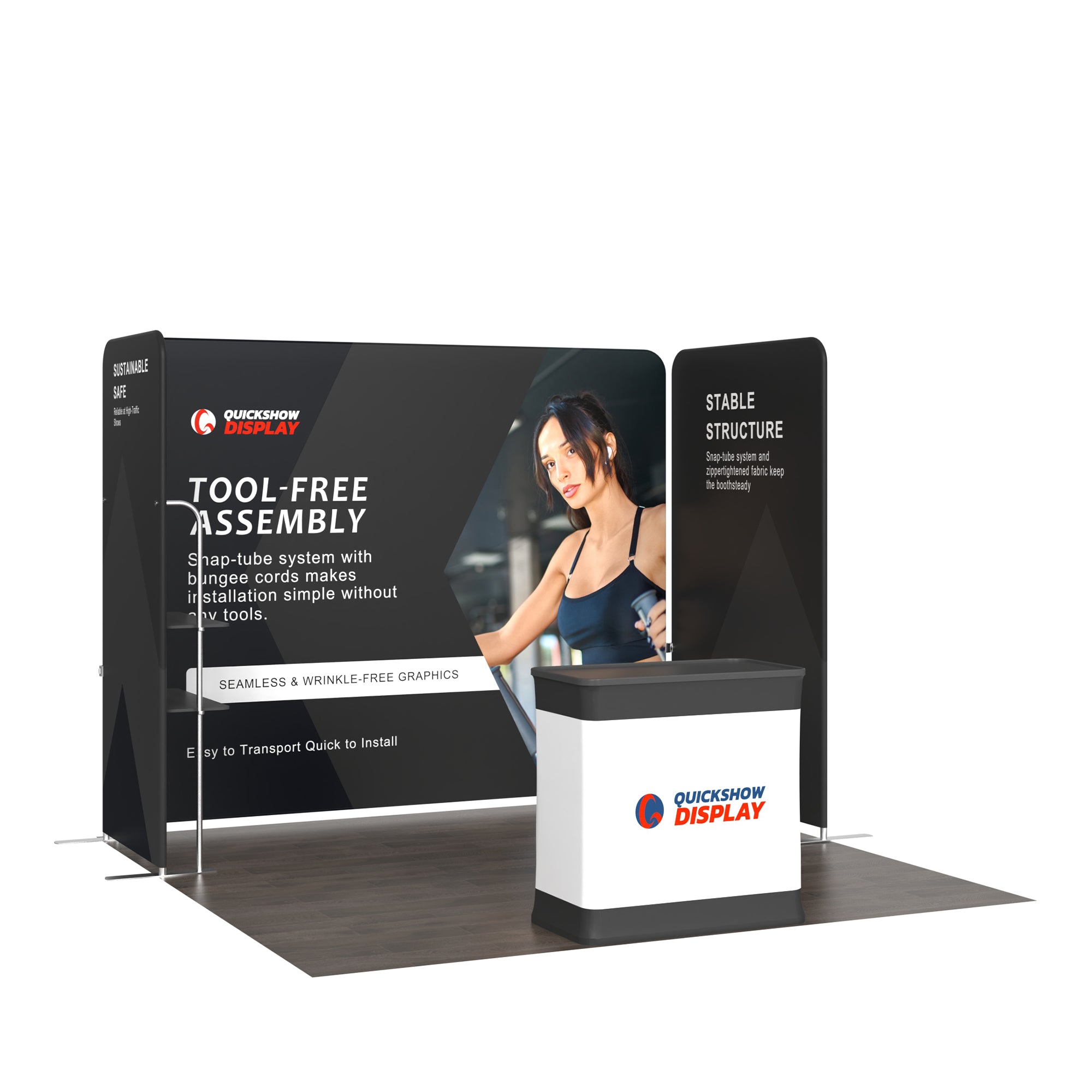 10x10 Inline Trade Show Booth 11 - QuickShowDisplay