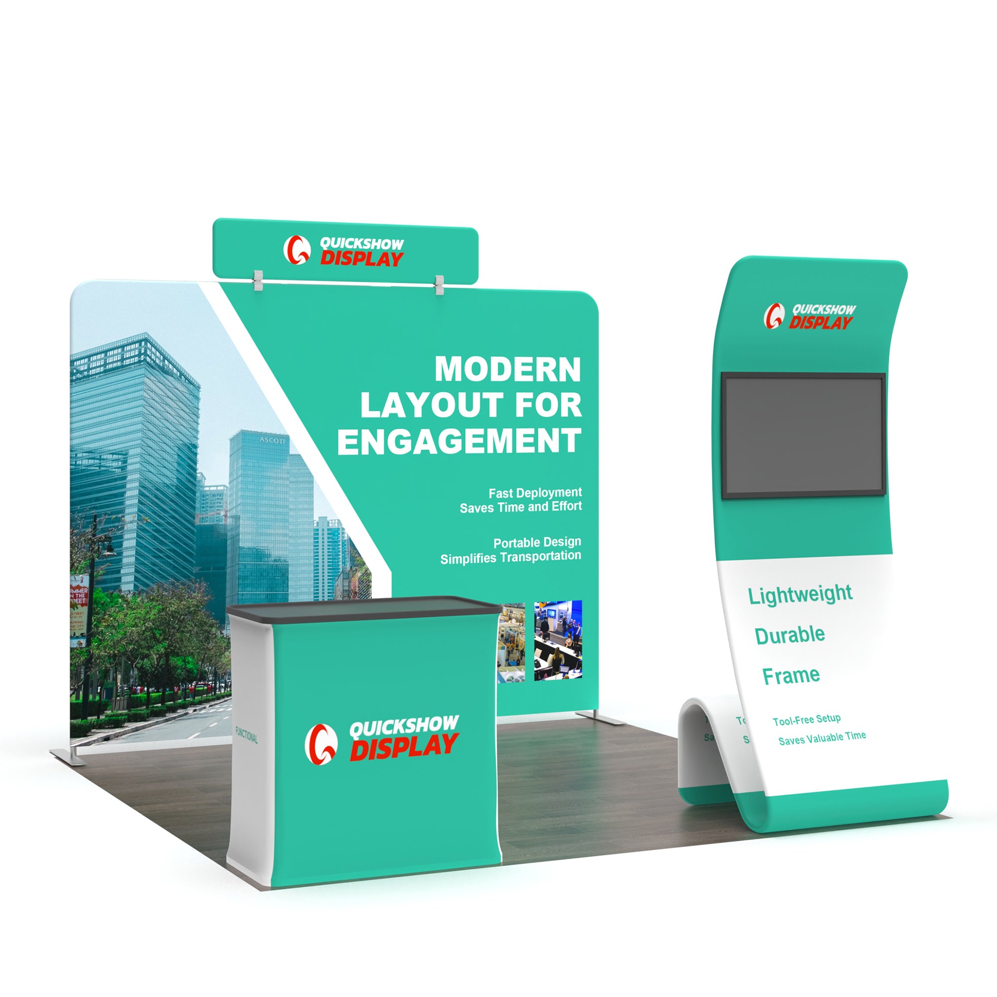 10x10 Inline Trade Show Booth 14 - QuickShowDisplay