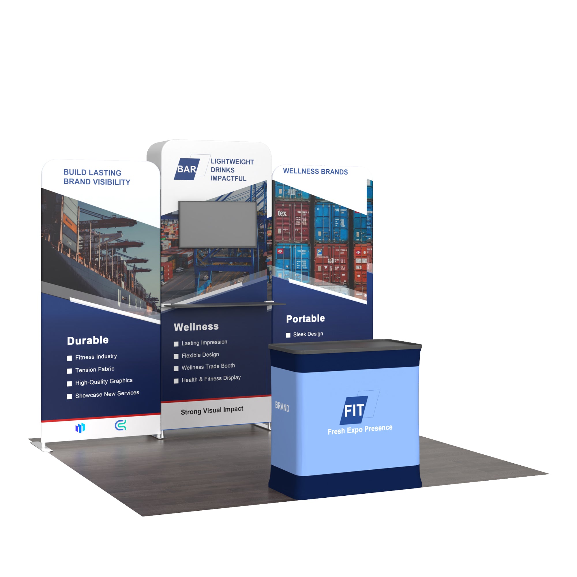10x10 Inline Trade Show Booth 04 - QuickShowDisplay