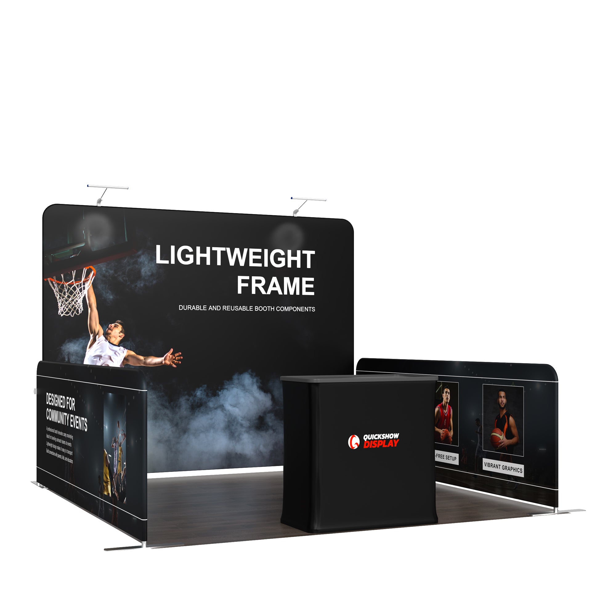 10x10 Inline Trade Show Booth 05 - QuickShowDisplay
