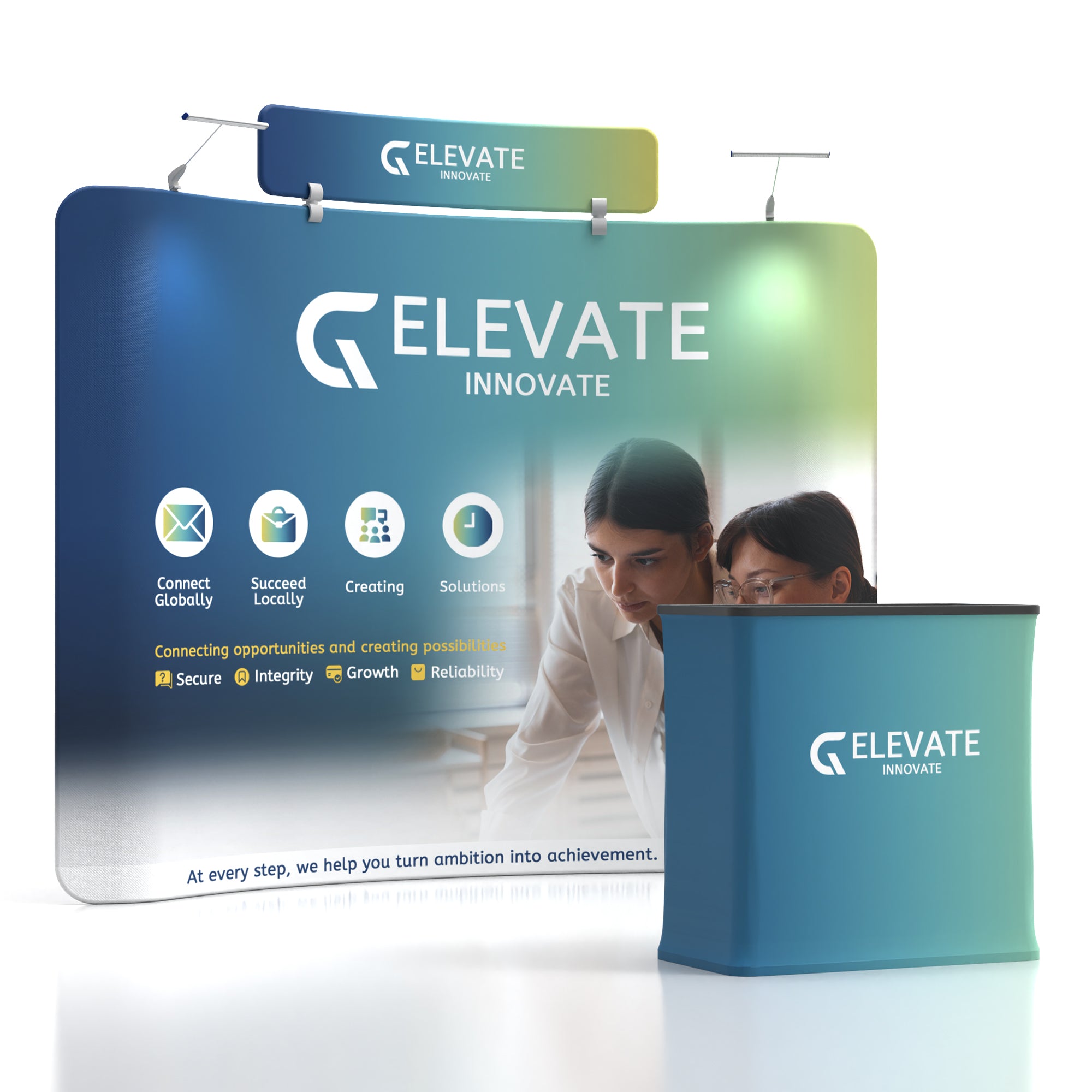 10x10 TenseFlex Curved Trade Show Booth - Header