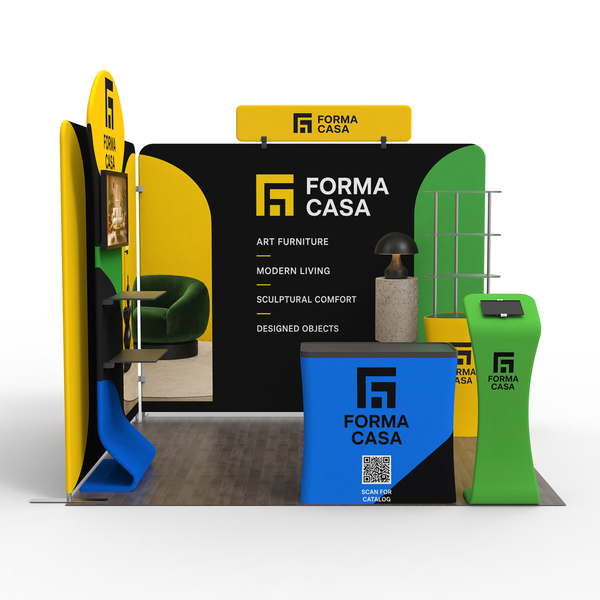 10x10 Media-Ready™ Corner Trade Show Booth Display