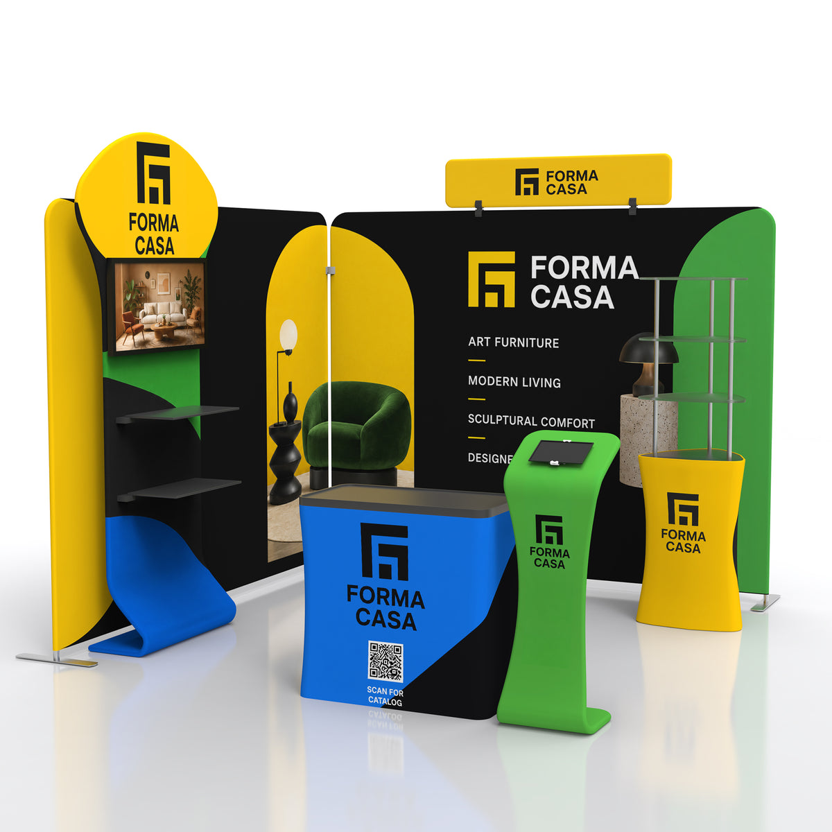 10x10 Media-Ready™ Corner Trade Show Booth Display