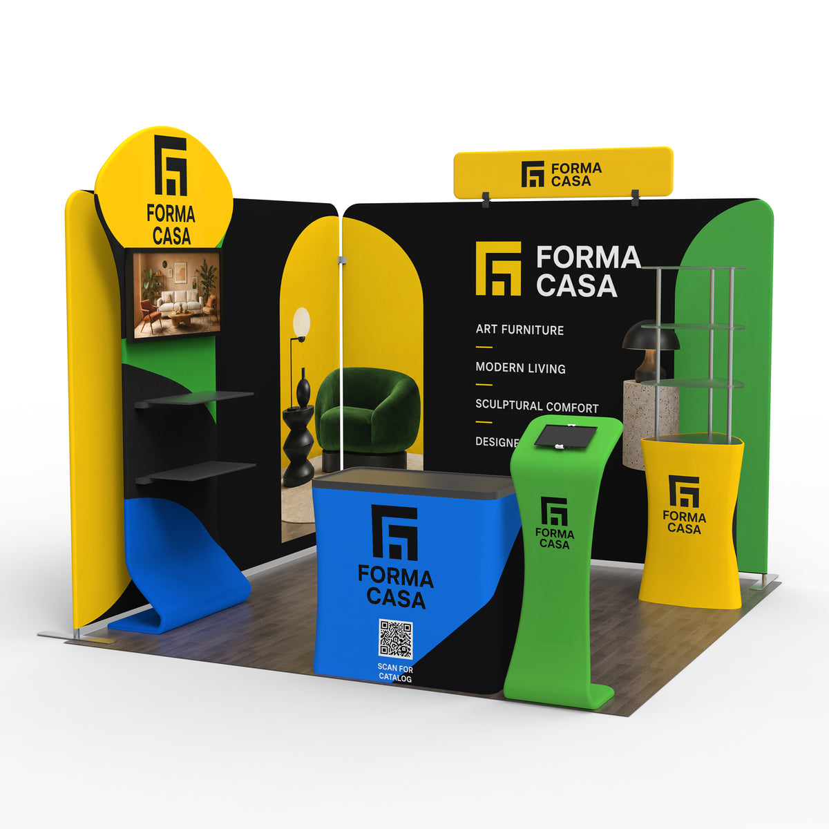 10x10 Media-Ready™ Corner Trade Show Booth Display