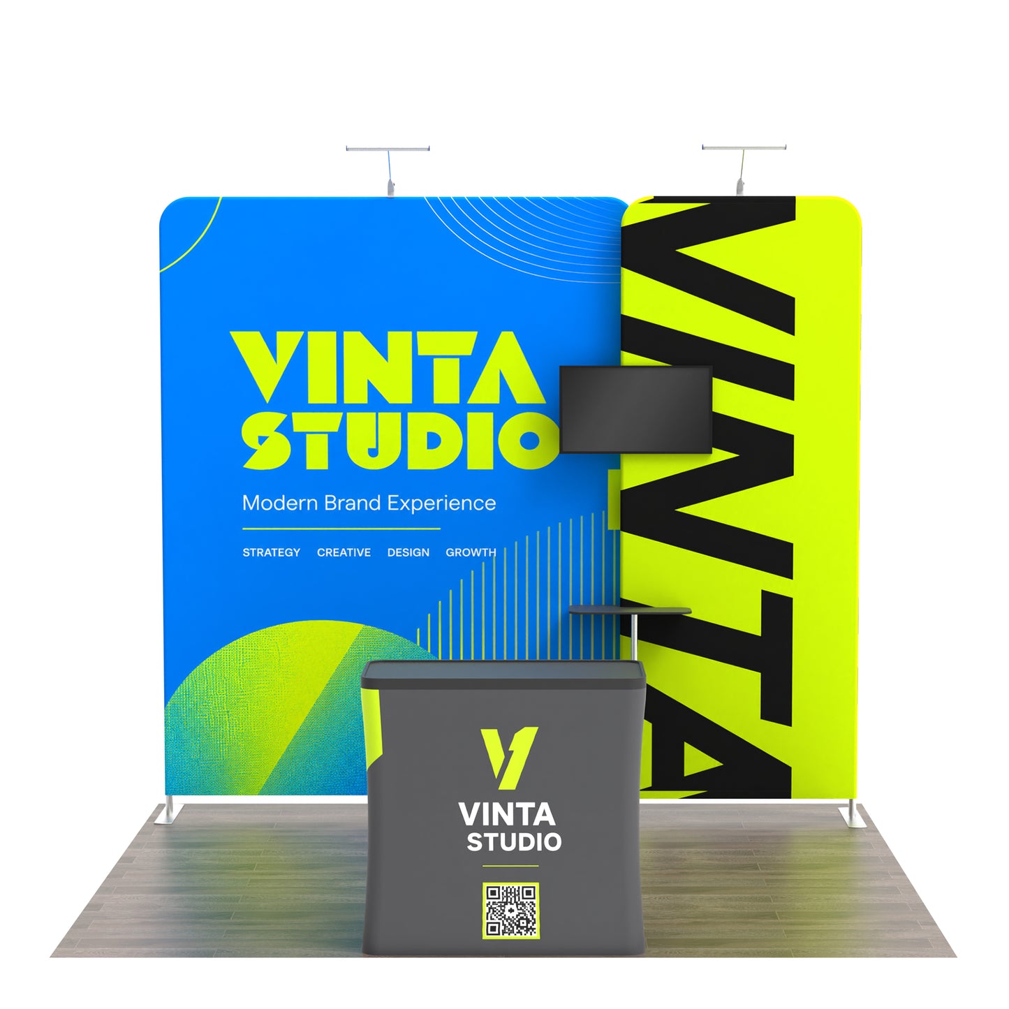 10x10 Media-Ready™ Modular Trade Show Booth Display E