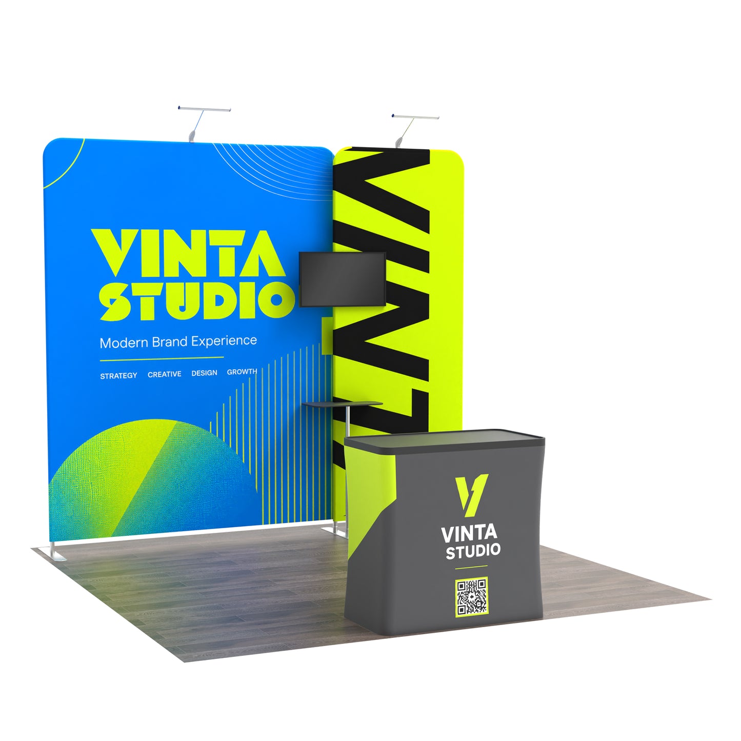 10x10 Media-Ready™ Modular Trade Show Booth Display E