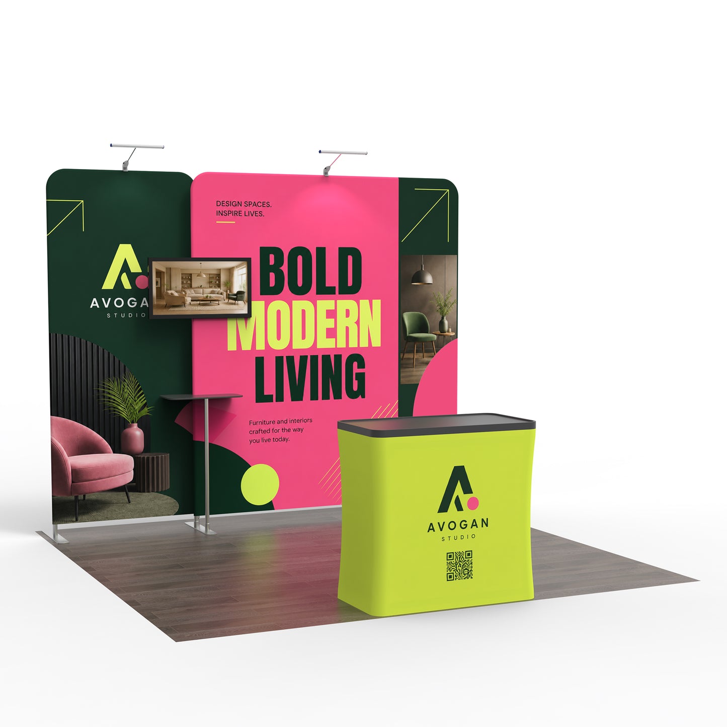 10x10 Media-Ready™ Modular Trade Show Booth Display G