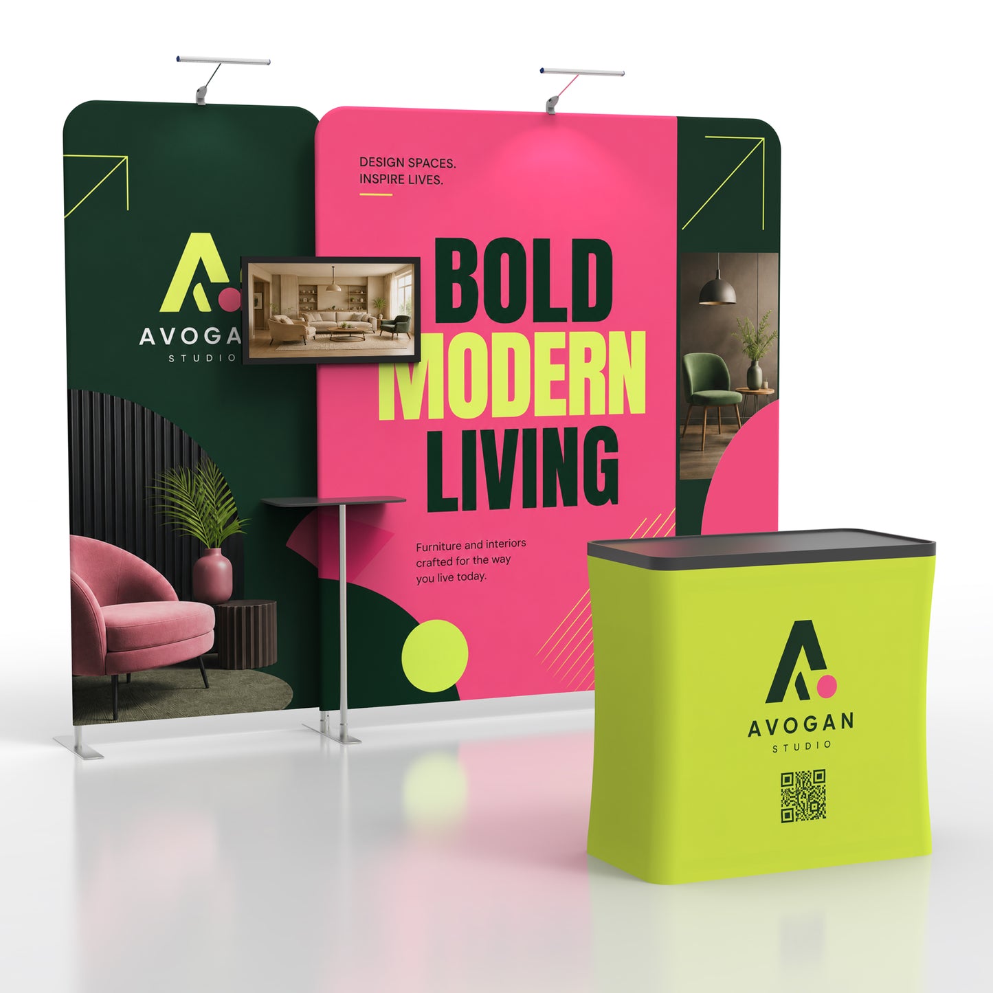 10x10 Media-Ready™ Modular Trade Show Booth Display G