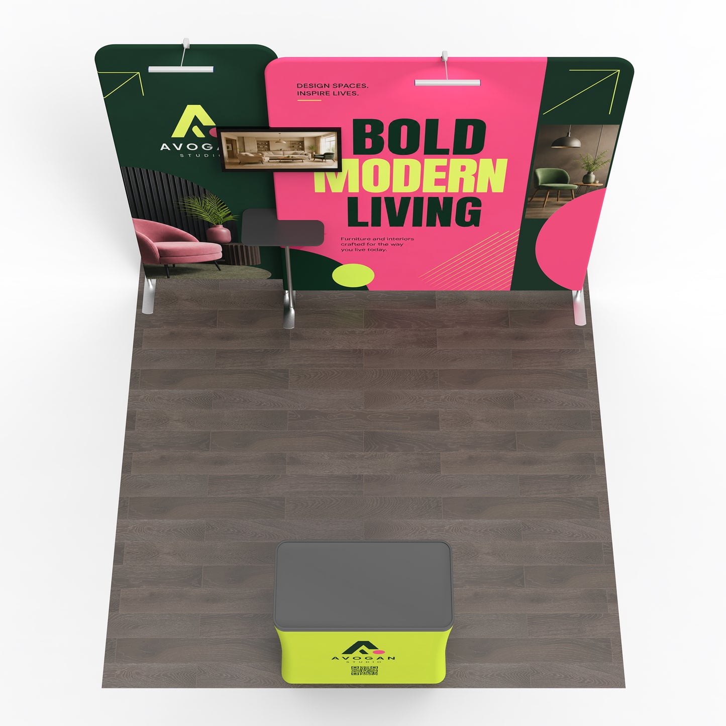 10x10 Media-Ready™ Modular Trade Show Booth Display G