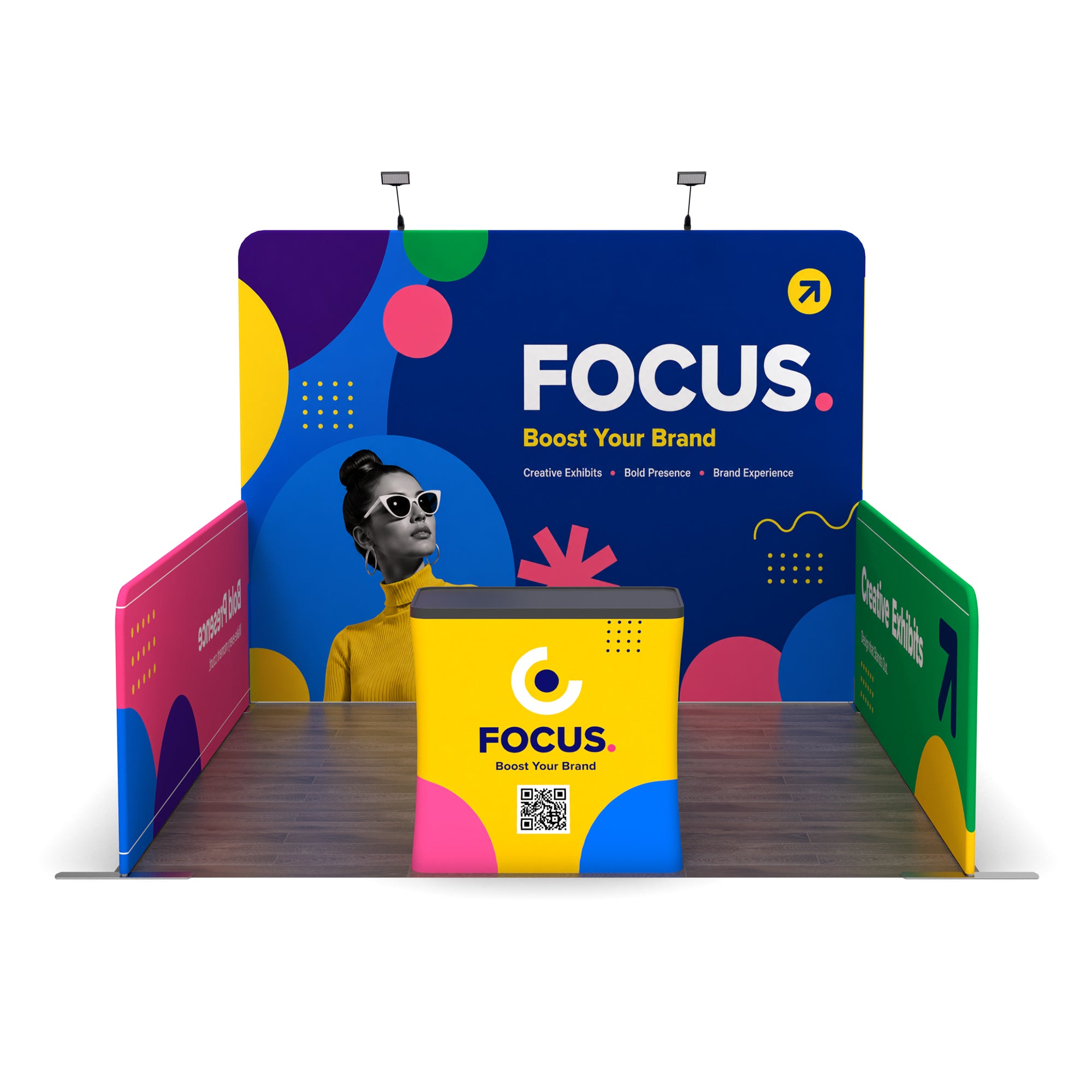 10x10 Semi-Enclosed Inline Trade Show Booth Display