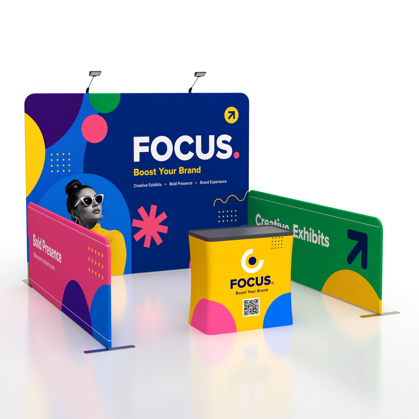 10x10 Semi-Enclosed Inline Trade Show Booth Display
