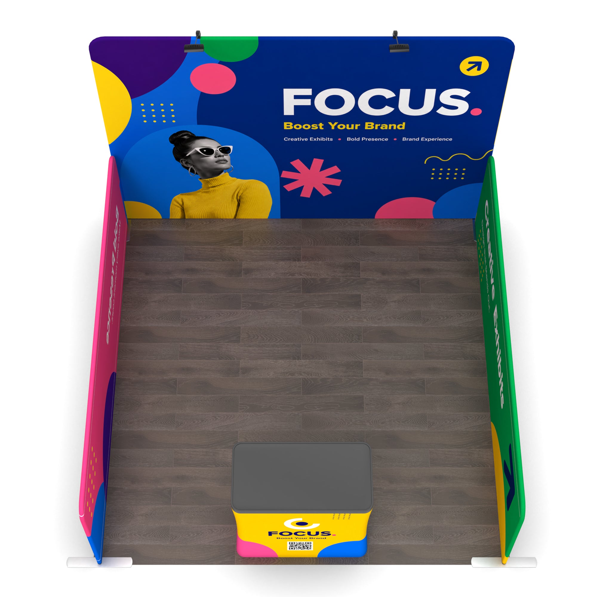 10x10 Semi-Enclosed Inline Trade Show Booth Display